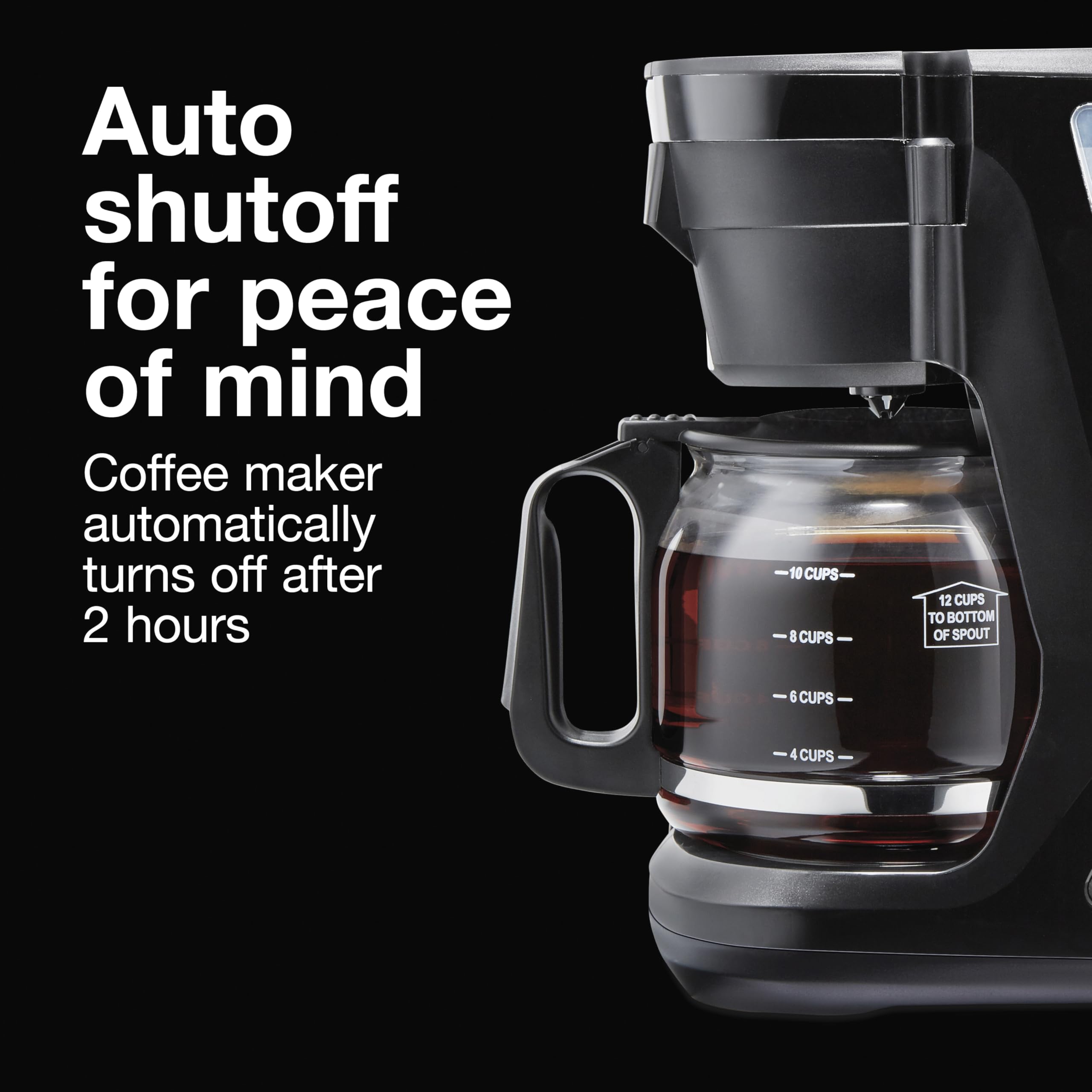Proctor Silex 12-Cup Programmable Drip Coffee Maker with Digital Display & FrontFill Water Tank - Black and Silver (43685PS) - Perfect for Home, Office & Entertaining