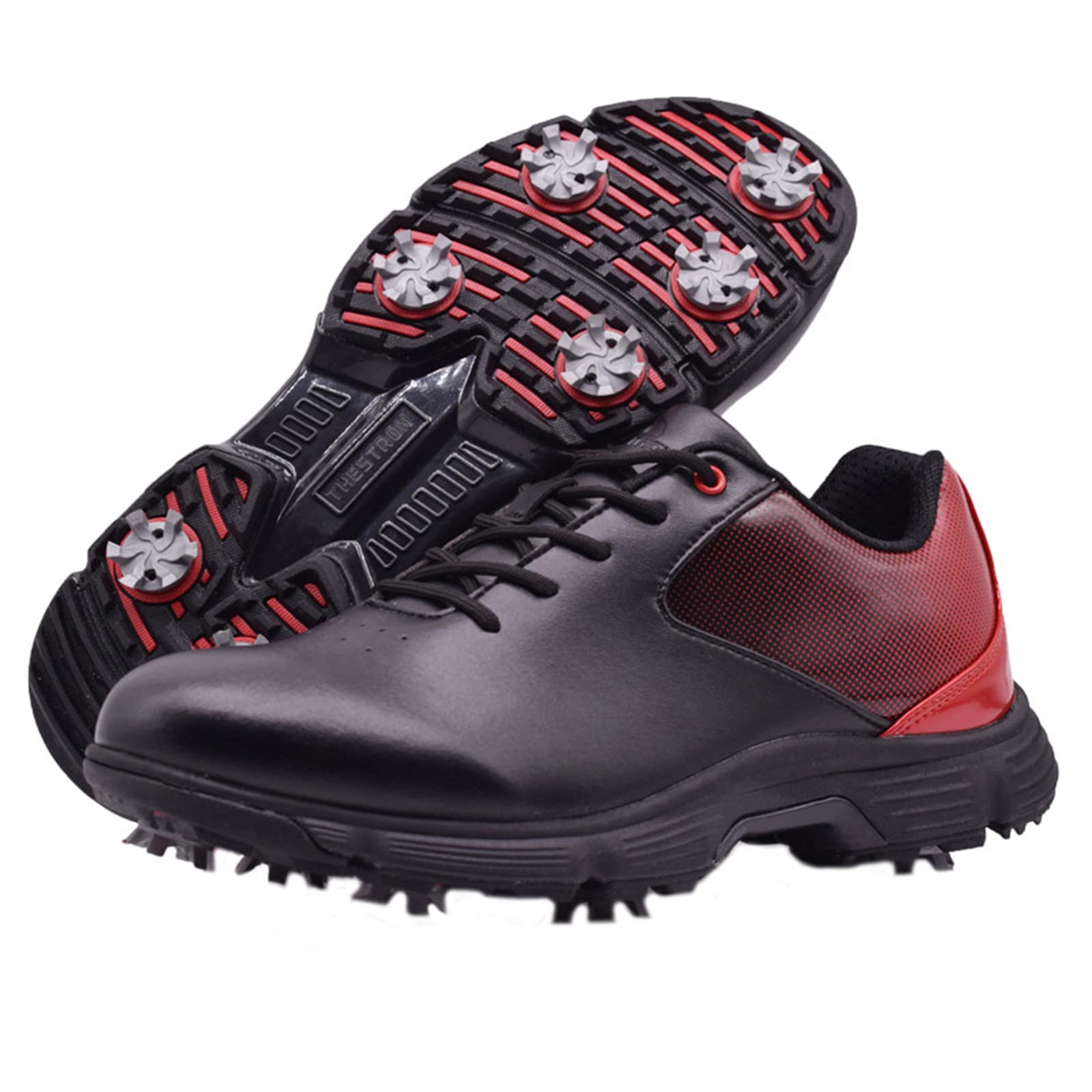 Waterproof Spiked Golf Shoes for Men - Lightweight Outdoor Golf Training Sneakers with Traction - Perfect for Wet Conditions & Course Play