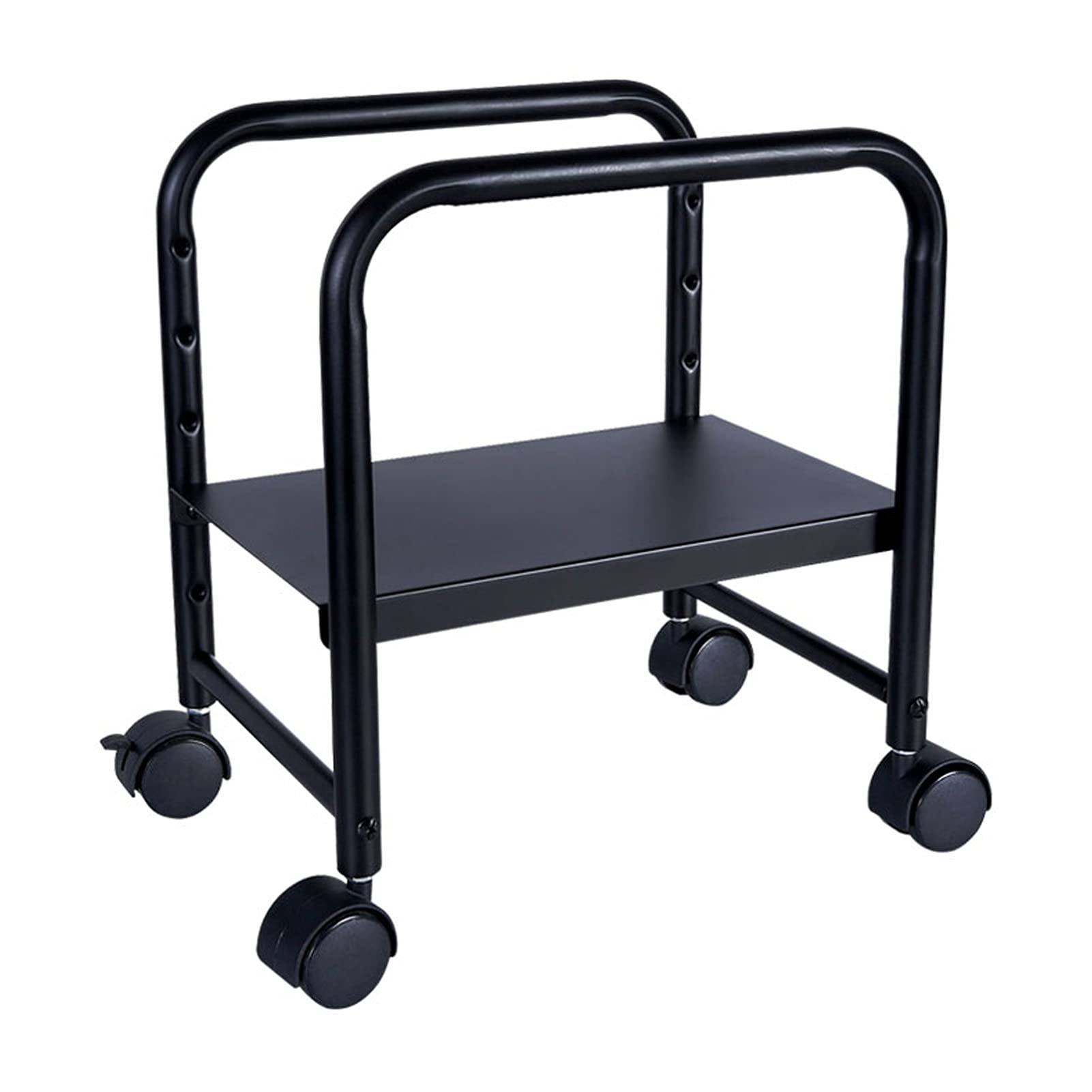 WRLRUILIAN Heavy Duty Rolling CPU Stand with Locking Casters - 28kg Capacity Steel PC Tower Holder for Desktop Computer, Mainframe Bracket - Perfect for Office, Gaming & Server Room Use (Color: A)