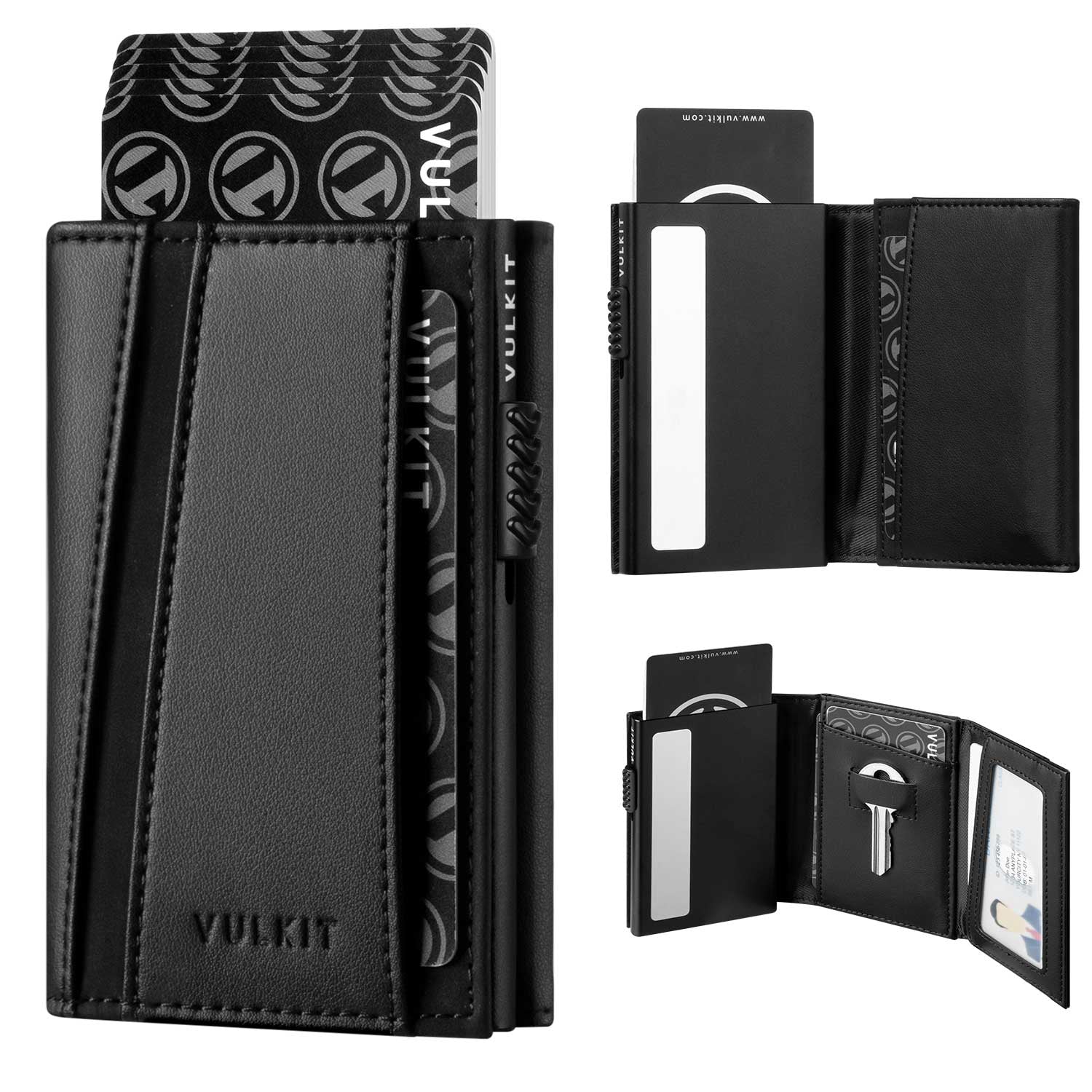 RFID Blocking Minimalist Men's Wallet with Coin Pocket & Key Holder - Slim Bifold Wallet for Cash, Cards & Spare Keys | Perfect for Travel, Work & Everyday Use