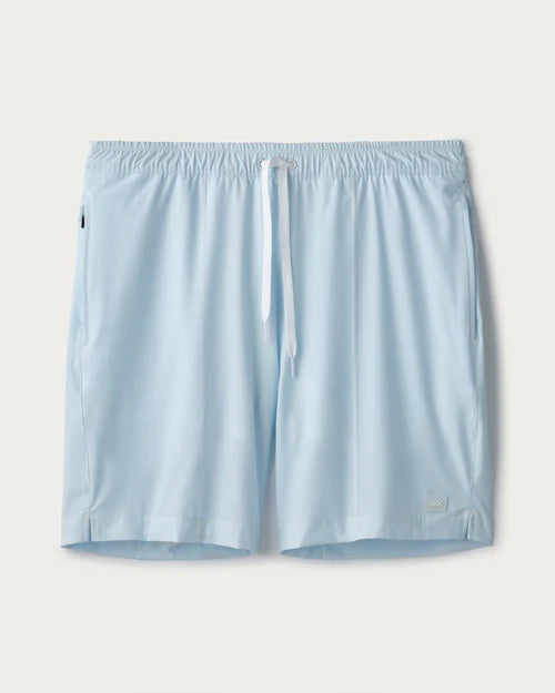 Rhone Men's 7.5 Inch R&R Quick-Dry Swim Trunks - Light Blue Stripe | Comfortable Beach Shorts for Swimming, Surfing & Vacation | Perfect for Pool, Beach & Water Sports