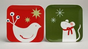 Twas the Night Appetizer Plates Set of 2 - Christmas Holiday Party Dinnerware for Festive Gatherings & Entertaining