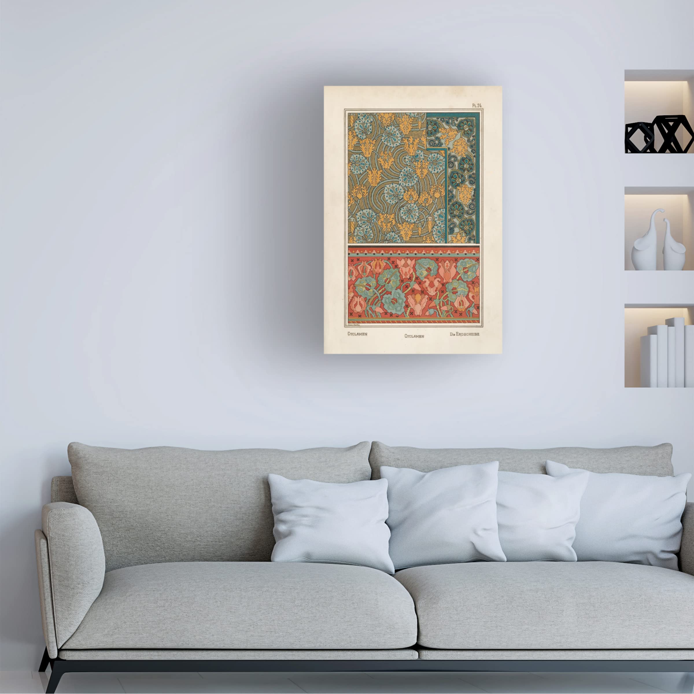 Trademark Fine Art 'Nouveau Decorative I' Canvas Wall Art Print - Modern Home Decor for Living Room, Bedroom & Office