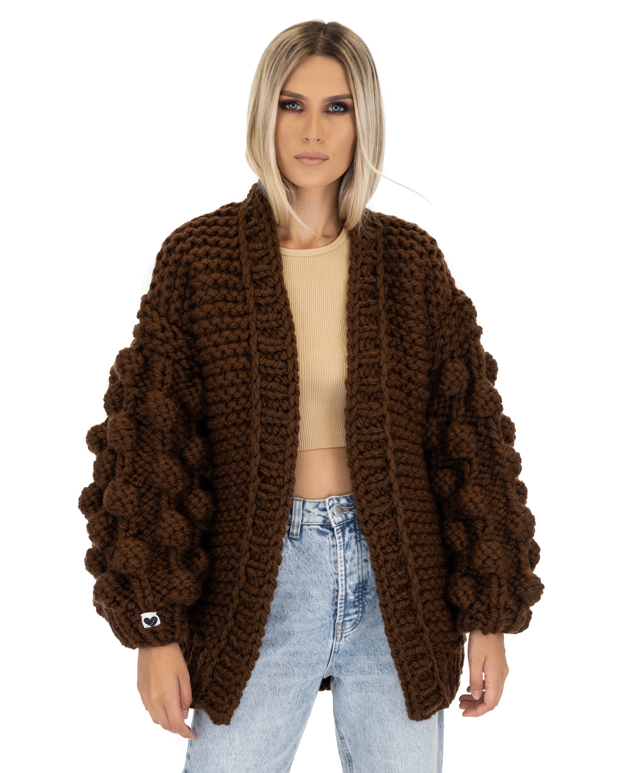 Stylish Bubble Sleeve Cardigan for Women - Soft Knit Open Front Sweater | Perfect for Office, Date Night & Casual Outfits