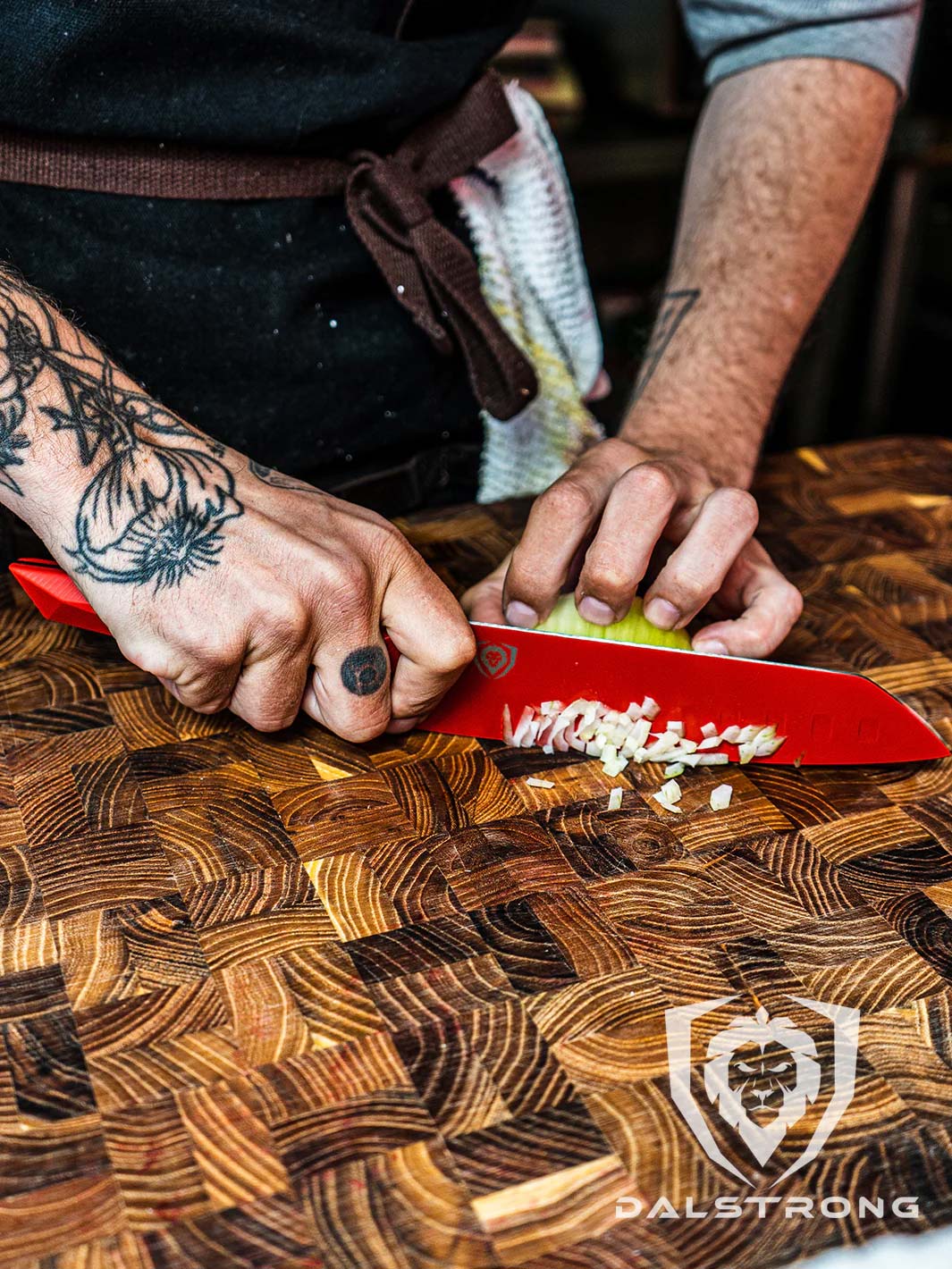 Premium 7-Inch Santoku Knife - Shadow Black Series | RED Edition by Dalstrong | Japanese Style Kitchen Knife for Slicing, Dicing & Chopping Vegetables, Meat & Fish