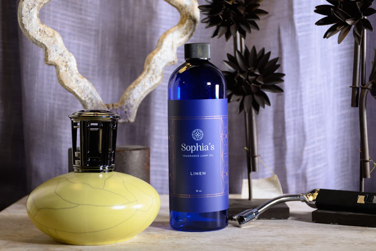 Sophia's Premium Linen Scented Lamp Oil Refills - 16oz USA-Made Catalytic Fragrance Oil for Effusion & Redolere Lamps - Perfect for Home Aromatherapy, Relaxation & Creating a Fresh Ambiance