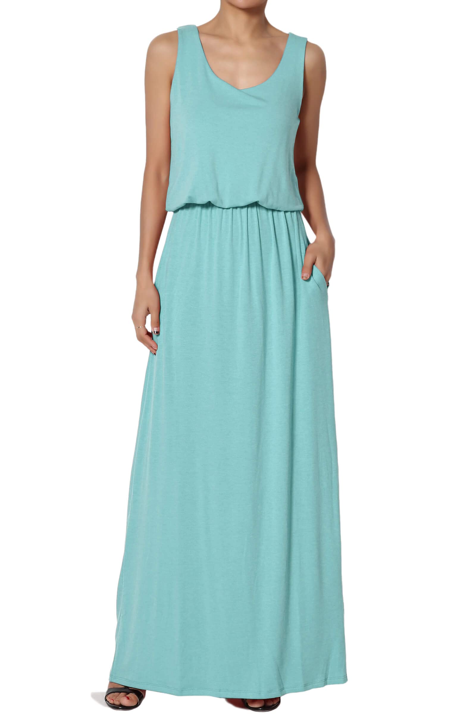 TheMogan Women's Casual Sleeveless Scoop Neck Tank Top Maxi Dress - Summer Beach Cover Up, Vacation Outfit, Boho Chic Lounge Wear (Sizes S-3X)