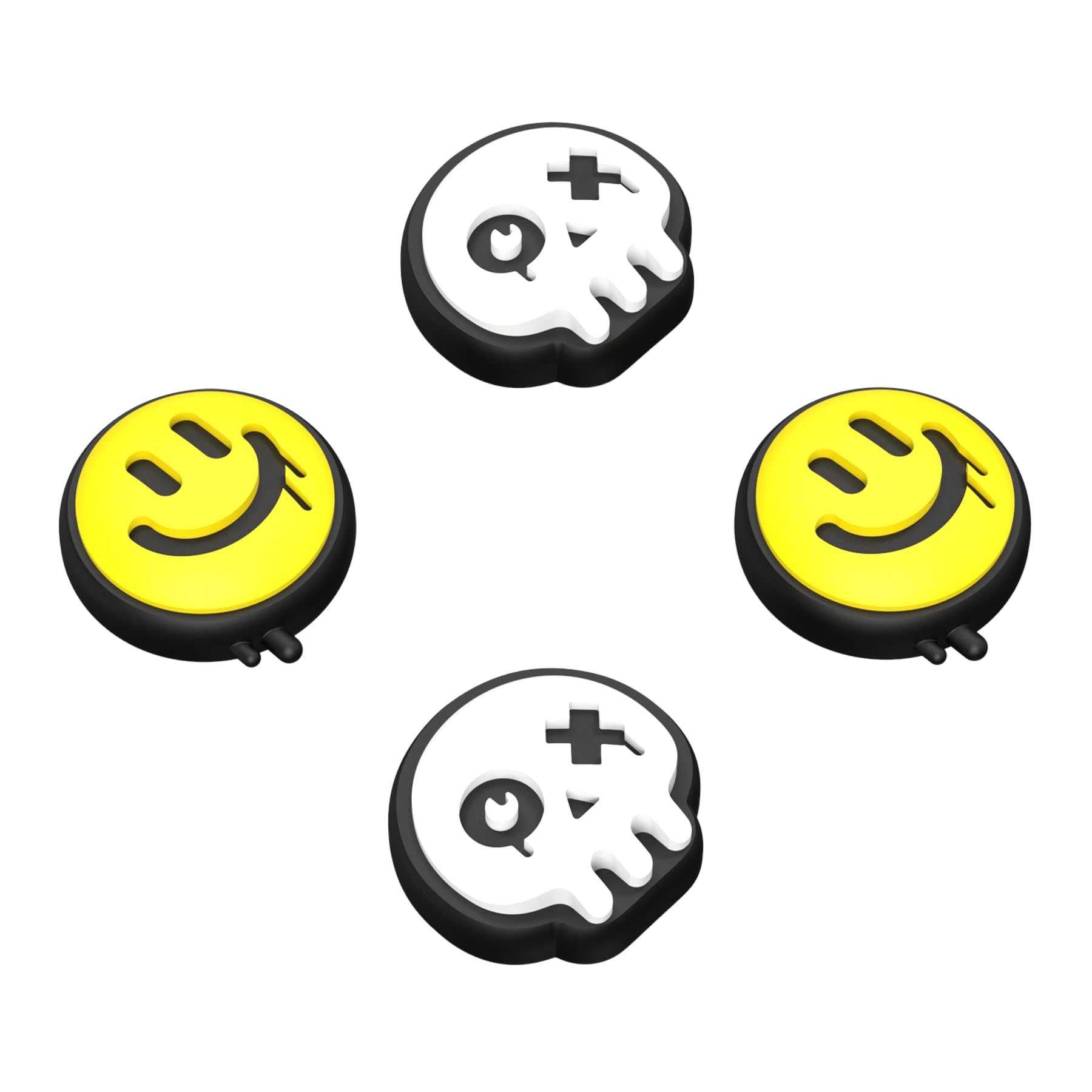PlayVital Halloween Themed Joystick Caps for Nintendo Switch, Switch Lite & OLED - Happy & Gloomy Style Thumb Grip Covers - Enhance Gaming Comfort for Mario Kart, Animal Crossing & Super Smash Bros