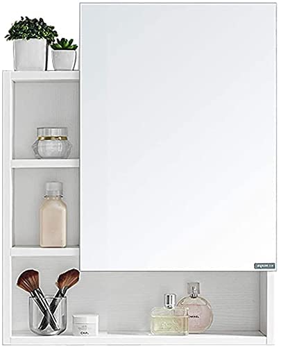 Waterproof Solid Wood Wall Mounted Bathroom Mirror Cabinet with Shelf - Space Saving Storage for Toilet, Bathroom & Vanity Organization