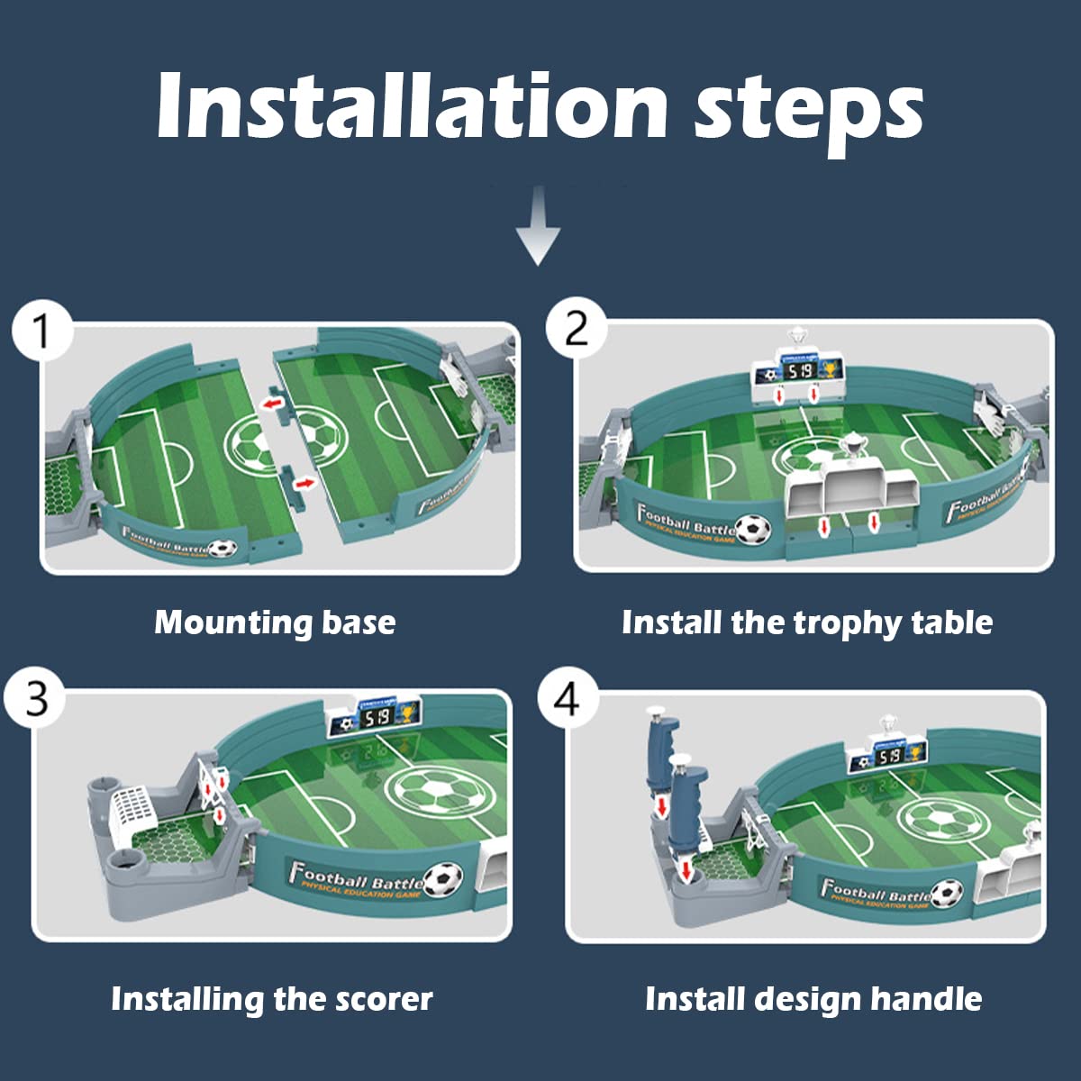 Interactive Football Table Game - Tabletop Soccer Pinball for Adults & Kids | Mini Desktop Sports Board Game for Family Fun | Perfect for Game Rooms, Parties & Office Breaks