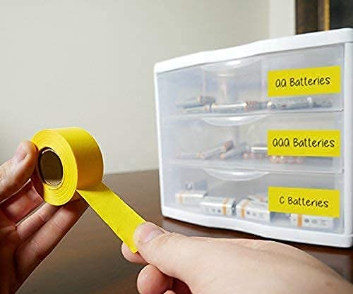 ChromaLabel 1 Inch Color Coding Tape Bundle - White and Yellow Adhesive Labels for Office, Warehouse & Home Organization
