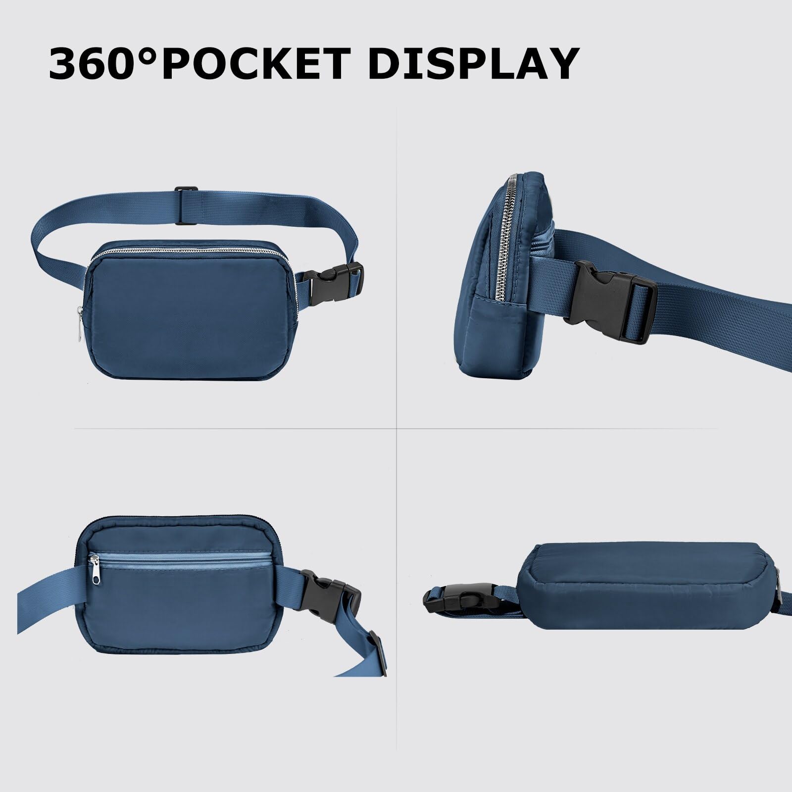 Waterproof Running Fanny Pack for Women & Men - Adjustable Crossbody Belt Bag for Gym, Hiking, Travel - Lightweight & Hands-Free (Perfect for Jogging, Workouts & Outdoor Adventures) - Blue