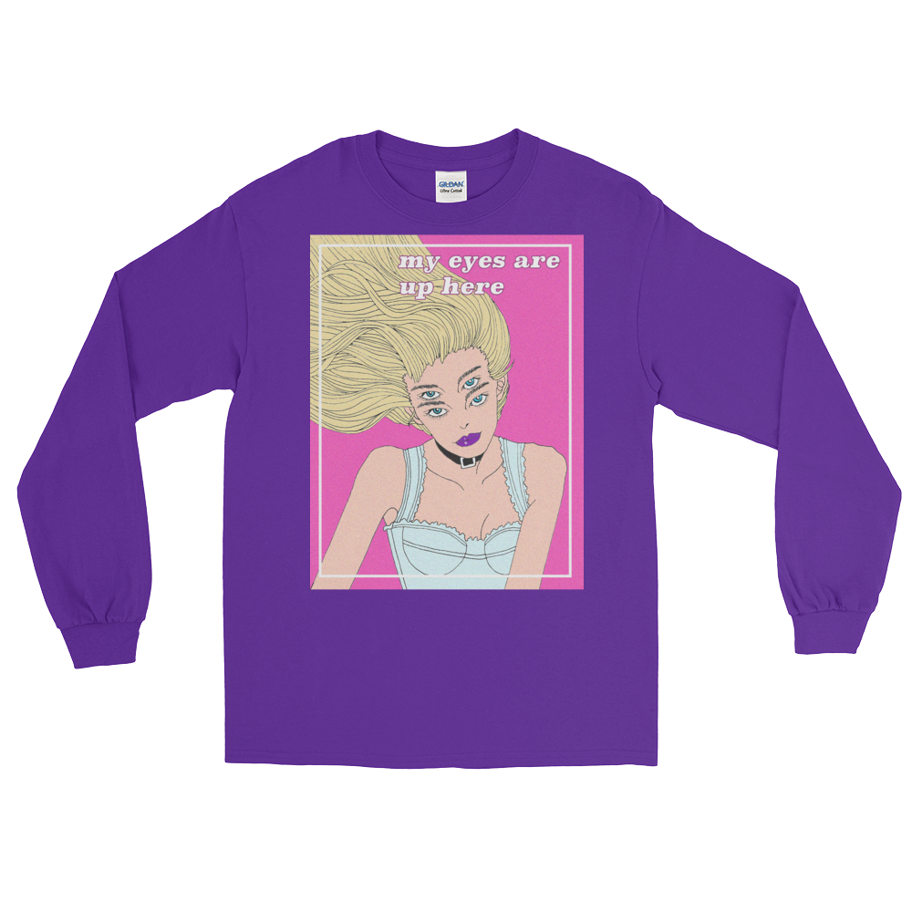 Peach Brain Print Long Sleeve T-Shirt - Cute Kawaii Graphic Tee for Women | Perfect for Casual Wear, Anime Cosplay & Street Fashion