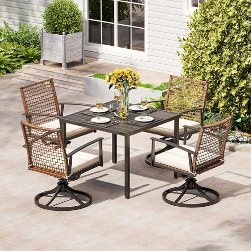 Pe Rattan Black Swivel Chairs