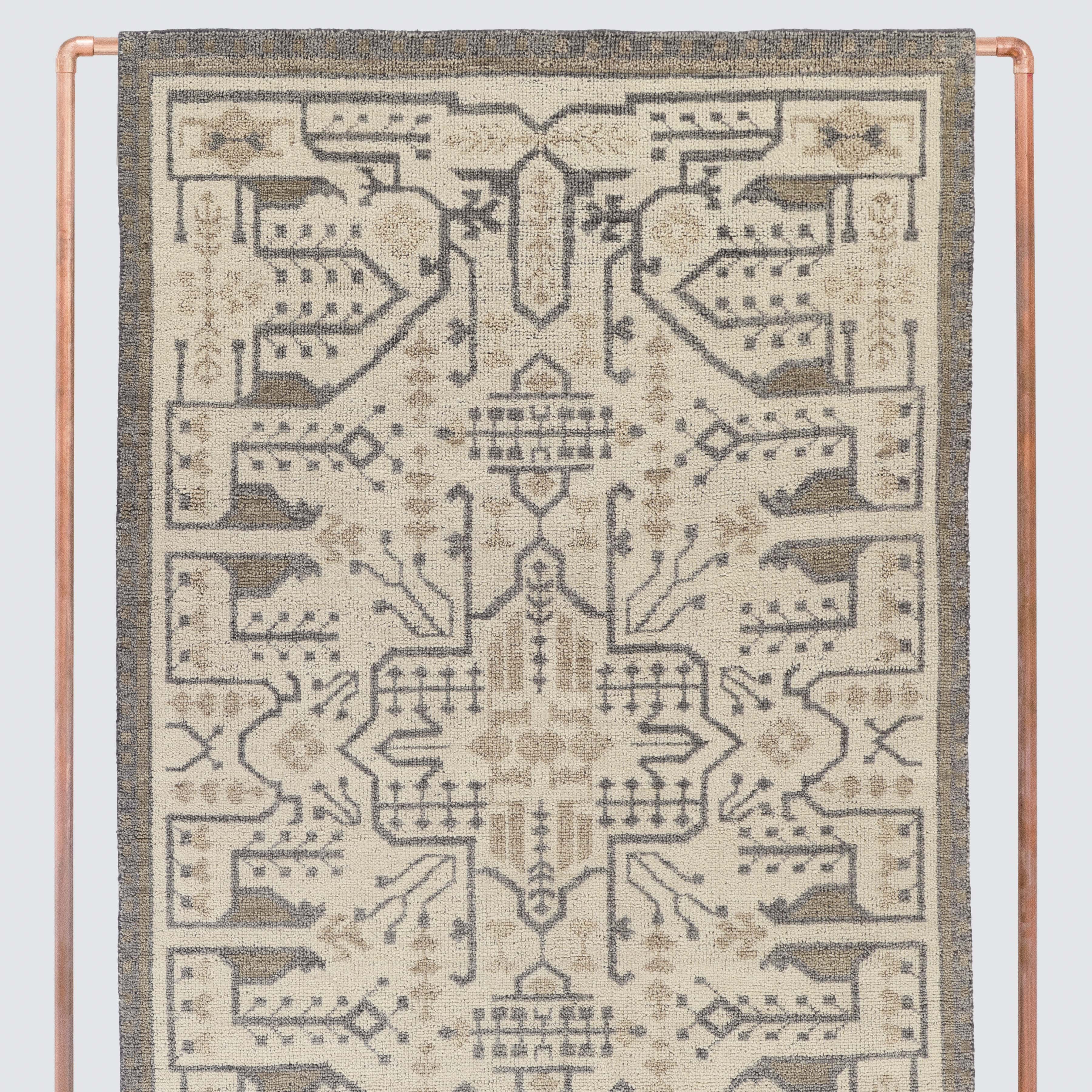 Handmade Nila Hand Knotted Wool Area Rug - Soft Bohemian Style Rug for Living Room, Bedroom & Home Decor
