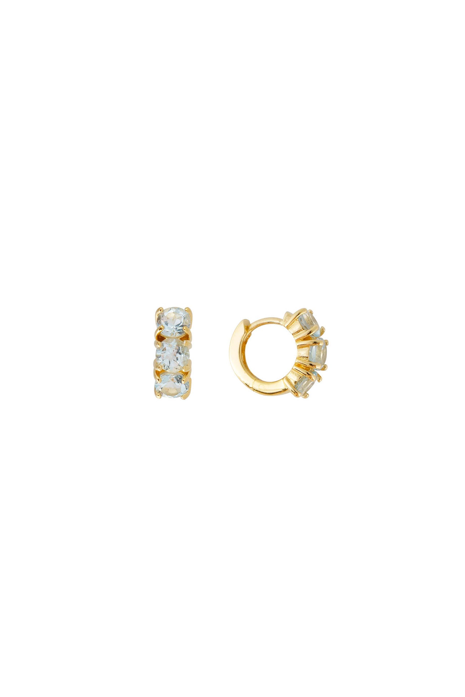 Fairley Topaz Huggies Sky - Comfortable & Stylish Women's Earrings for Everyday Wear, Parties & Special Occasions