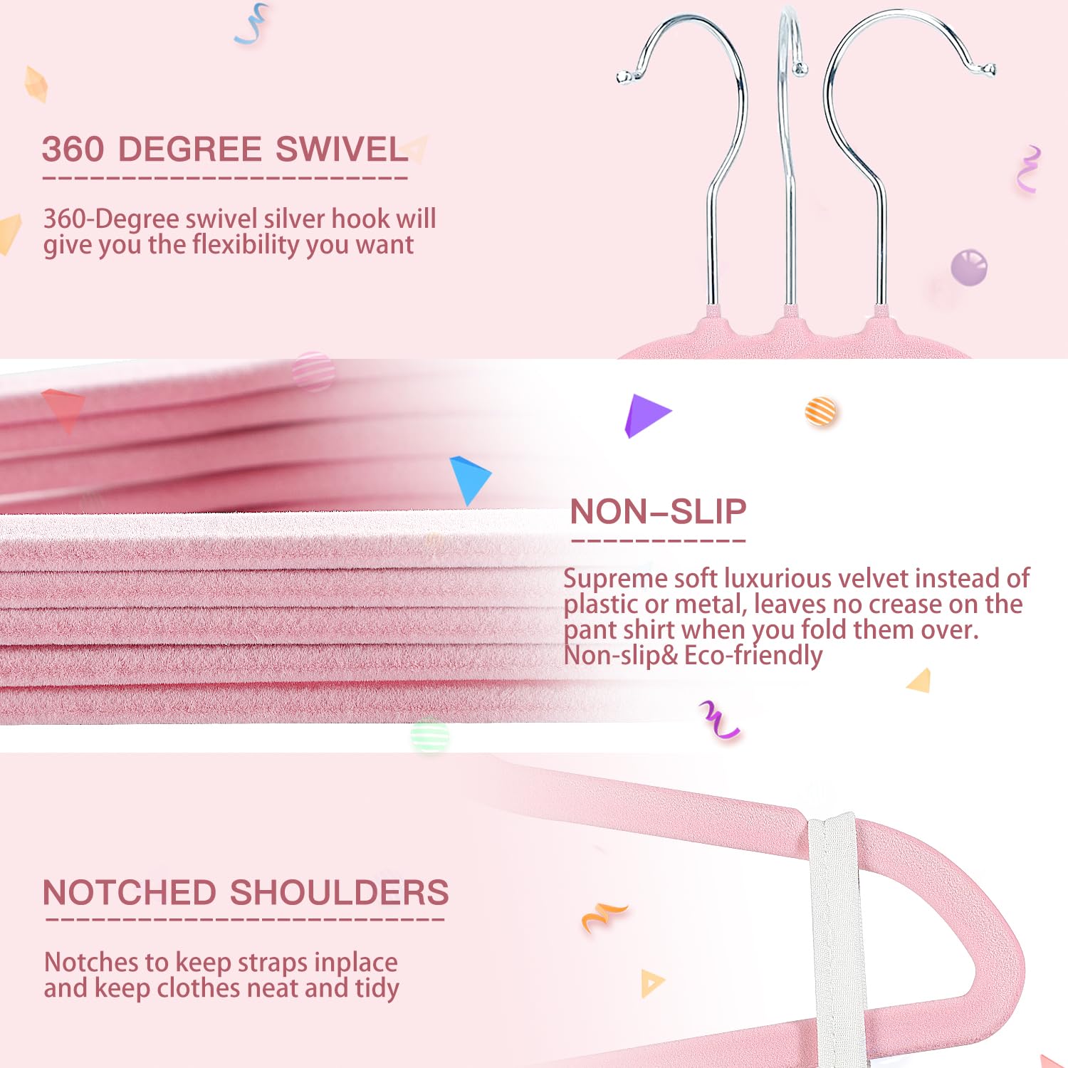 11 Inch Baby Hangers - 16 Pack Velvet Non-Slip Toddler Clothes Hangers for Closet, Nursery & Travel (Pink) - Perfect for Organizing Infant Wardrobes