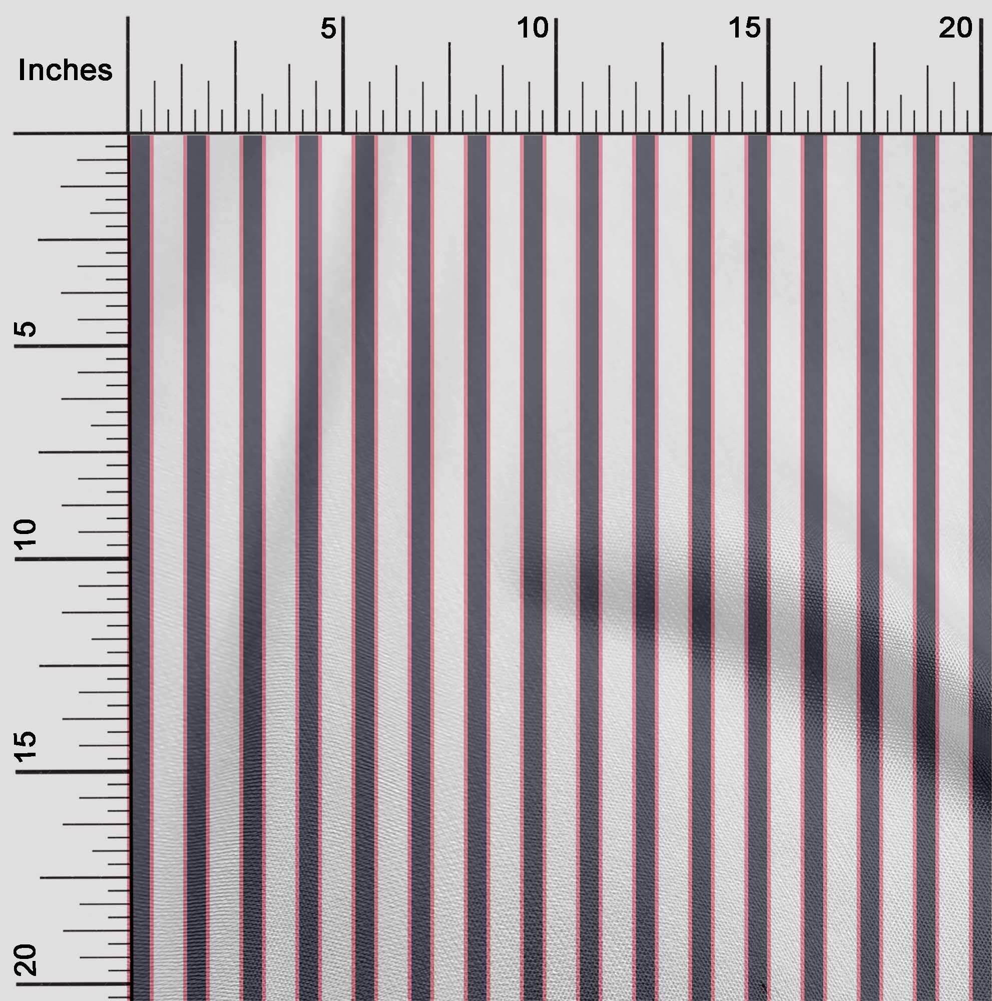 oneOone Organic Cotton Poplin Twill Fabric - Shadow Stripe Print, 42 Inch Wide | Perfect for DIY Clothing, Home Decor & Craft Projects