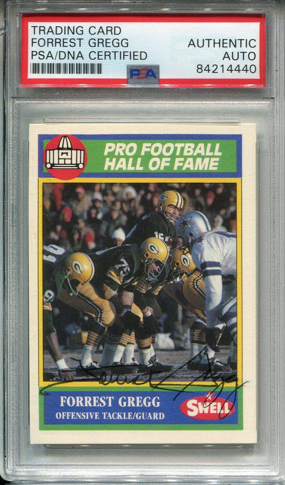 Topps Forrest Gregg Autographed 1990 Swell Football Card #76 PSA Certified - NFL Collectible Sports Memorabilia for Display and Investment