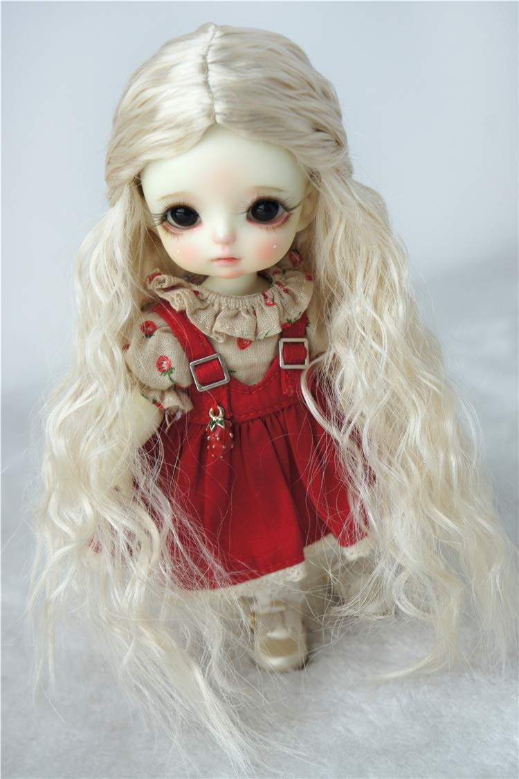 5-6inch Curly Princess BJD Wig - Blonde Synthetic Mohair for 1/8 Lati Dolls | Party & Cosplay