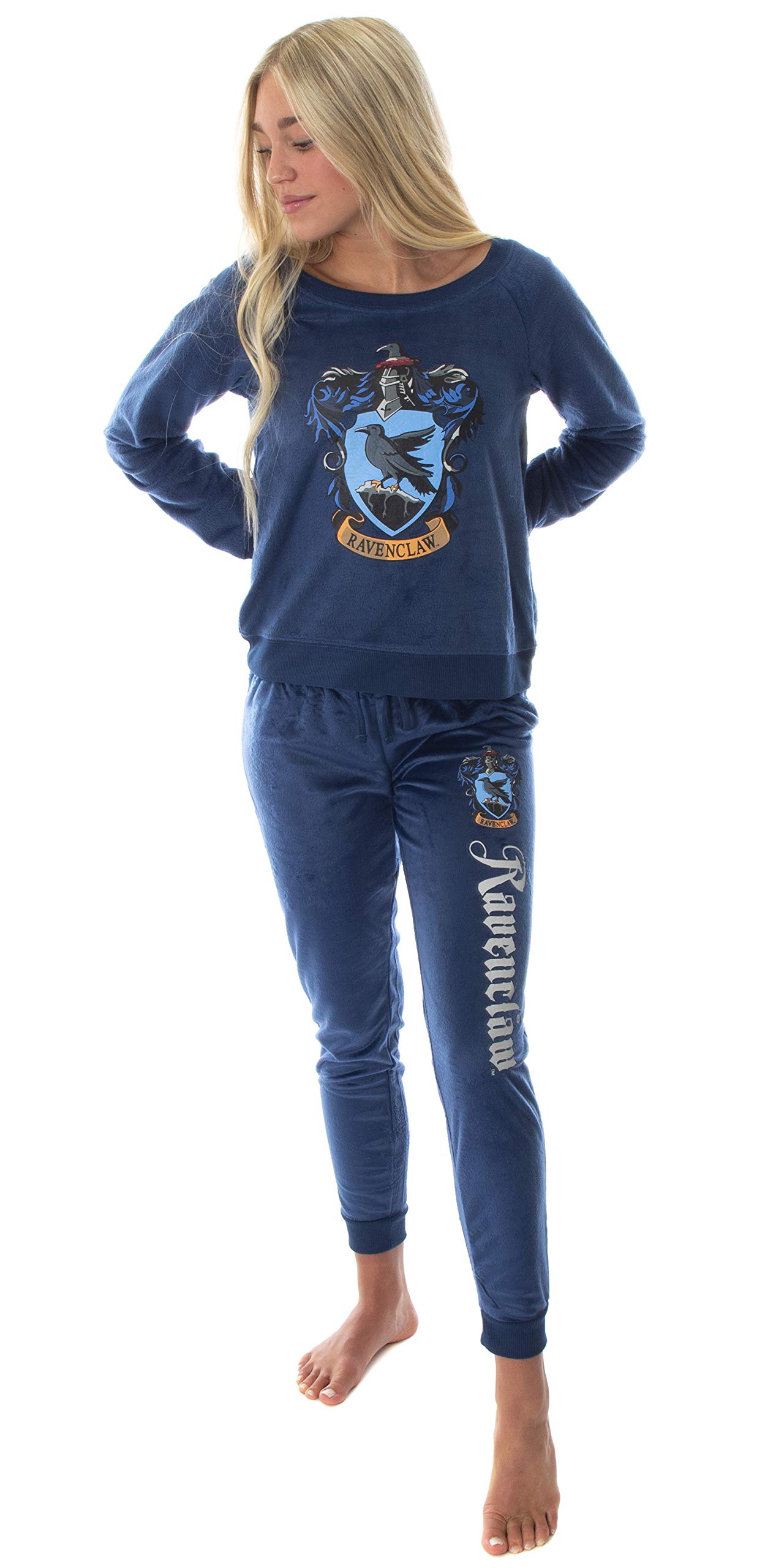 Harry Potter Hogwarts House Crest Fleece Pajama Set for Kids - Gryffindor, Slytherin, Ravenclaw & Hufflepuff - Cozy Sleepwear for Boys & Girls - Perfect for Halloween, Christmas Gifts & Movie Nights
