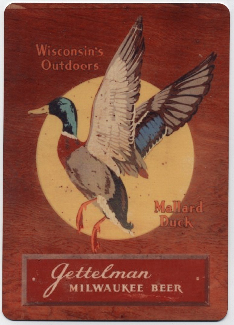 Vintage Gettelman Mallard Duck Beer Sign - Milwaukee Wisconsin Collectible Bar Decor for Home, Man Cave, or Pub