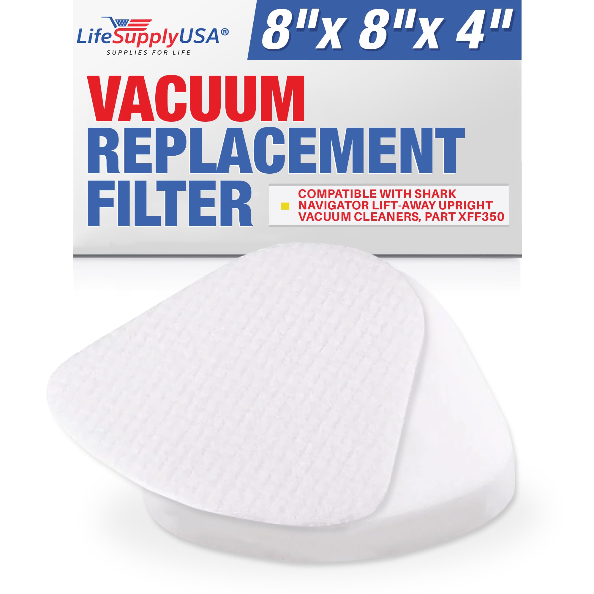 LifeSupplyUSA Vacuum Foam & Felt Filter Replacement Kit for Shark Navigator Lift-Away Upright Vacuum Cleaners - XFF350 Compatible - Perfect for Pet Hair, Dust & Allergen Removal