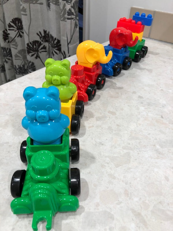 Wooden Train Set with Animal Figures - Educational Toy for Kids | Perfect for Pretend Play, Learning & Toddler Development