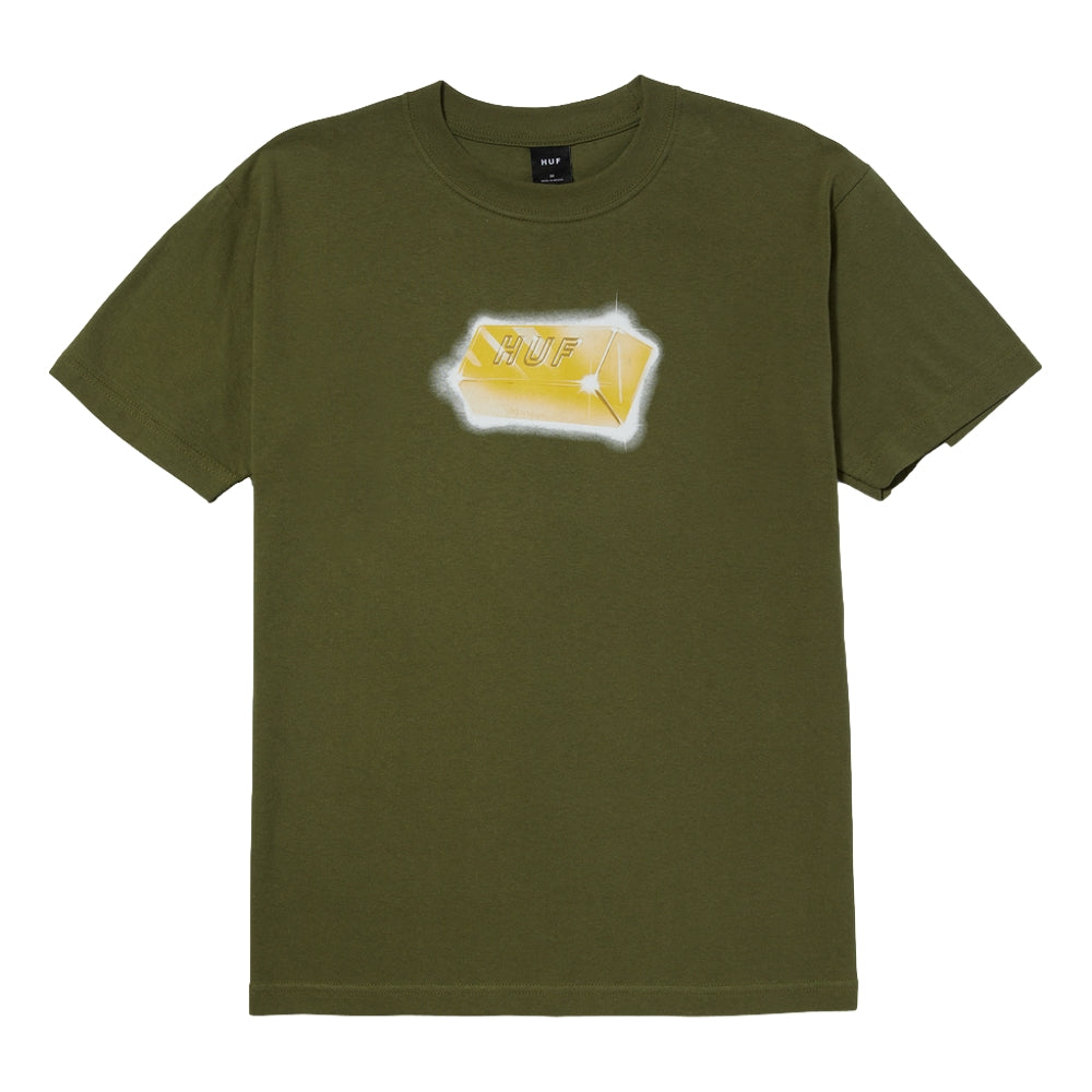 HUF Gold Standard Short Sleeve T-Shirt - Olive Green | Men's Streetwear Casual Tee for Everyday Wear & Skateboarding