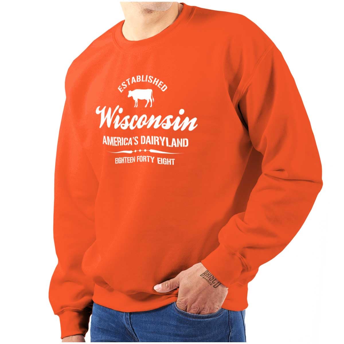 Classic Teaze Wisconsin America's Dairyland State Sweatshirt for Men & Women - Comfortable Unisex Pullover for College, Travel & Casual Wear