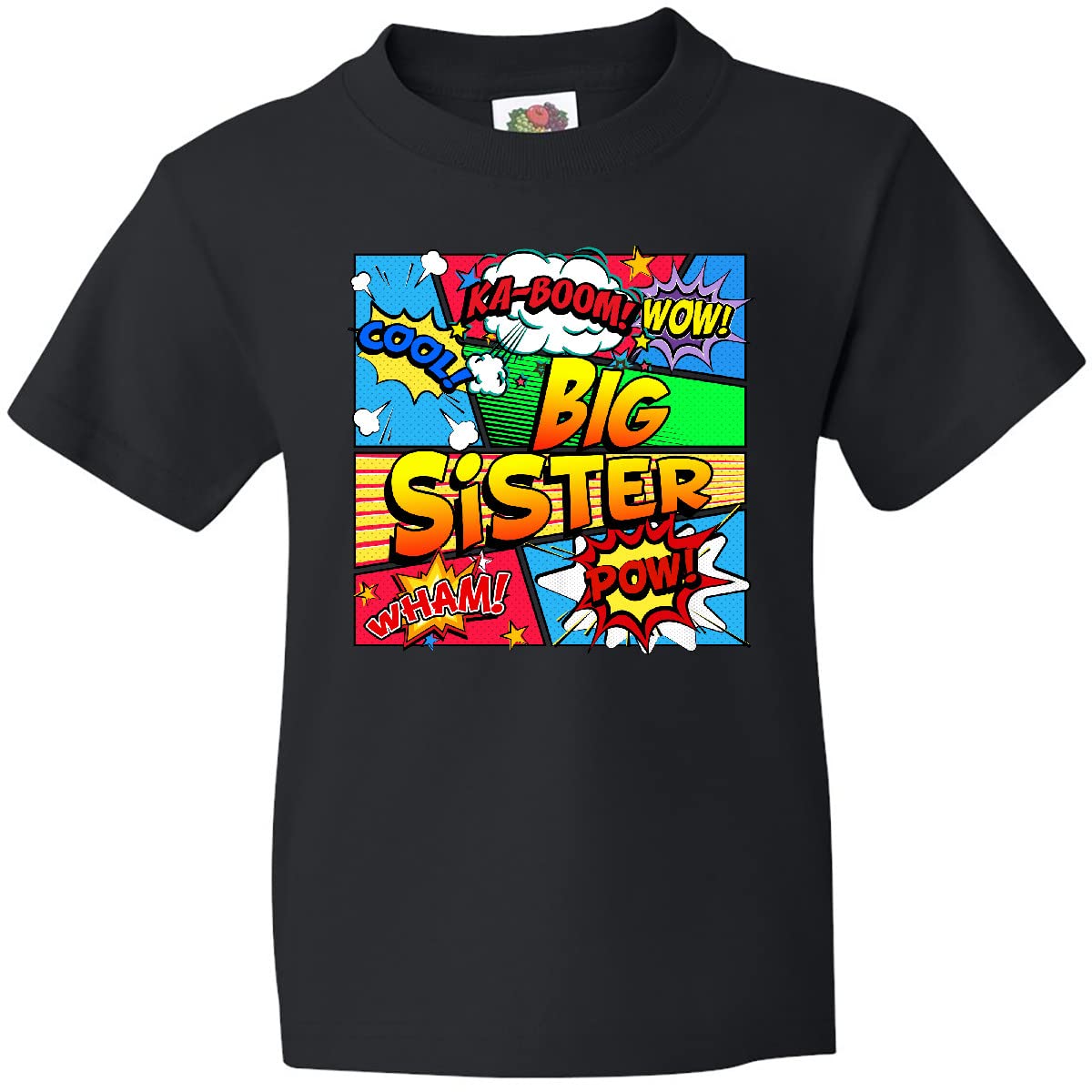 Inktastic Big Sister Comic Book Youth T-Shirt - Fun Graphic Tee for Kids & Teens - Perfect for Sibling Love, Birthday Gifts & Casual Wear
