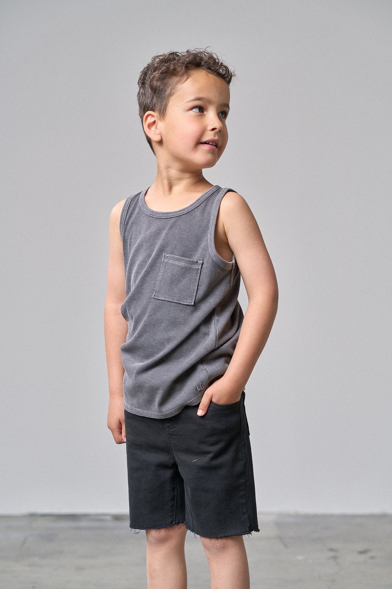 Acid Wash Ribbed Tank Top - Black | Women's Vintage Style Sleeveless Shirt for Casual Wear, Summer Outfits, and Layering
