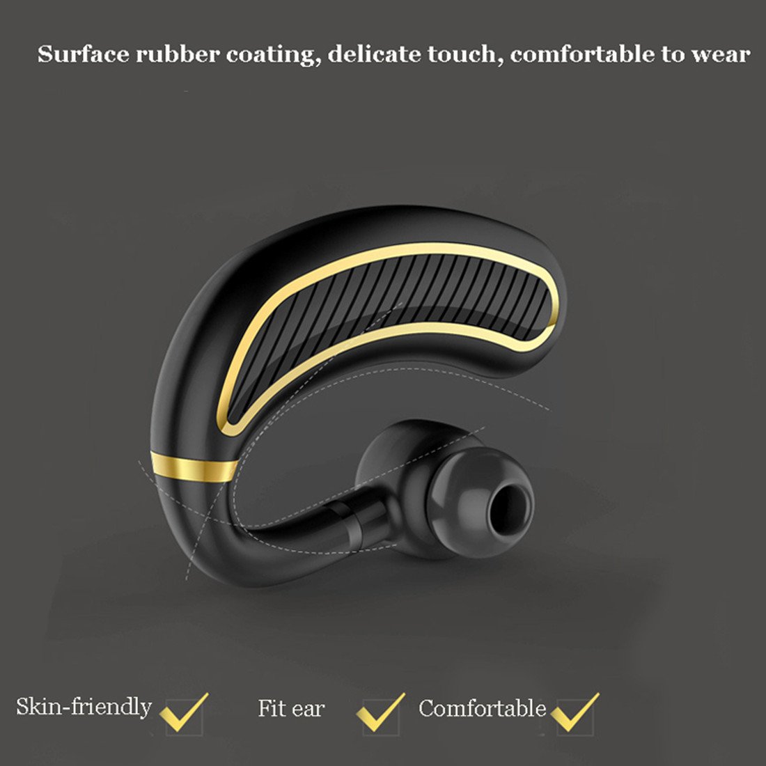 Wireless Bluetooth 4.1 Headset with Mic - Noise Cancelling, Sweatproof, Mute Switch - 30H Battery for Business, Office, Truck Drivers - Perfect for Calls, Skype, Sports & Workouts
