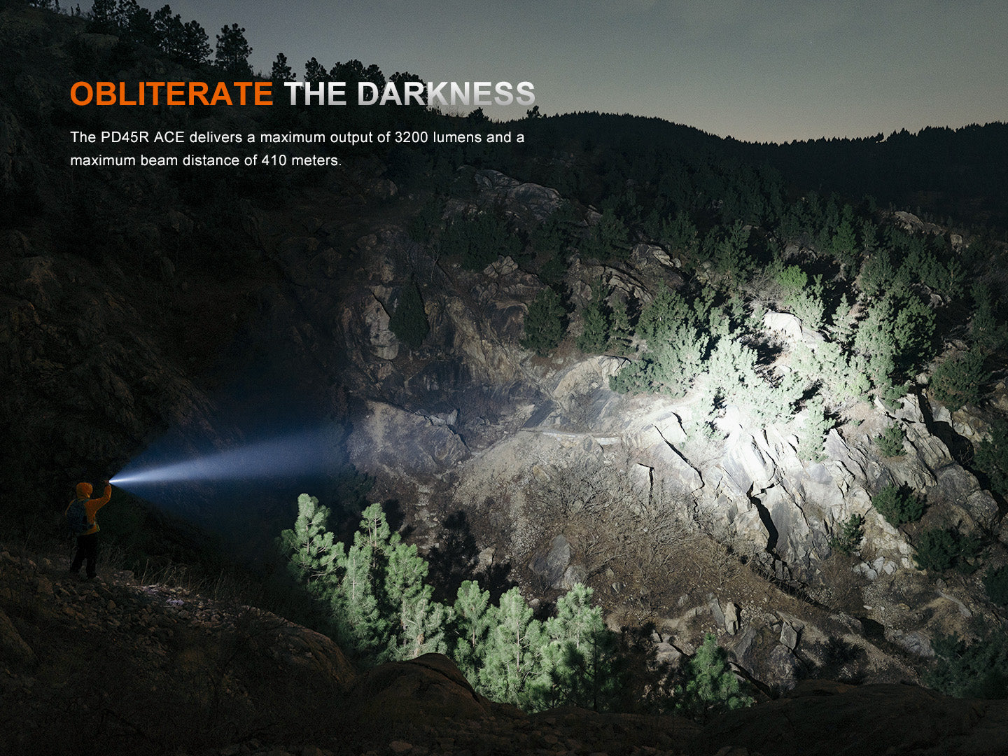 Fenix PD45R ACE Multi Mode Tactical Flashlight - 2000 Lumens, Rechargeable, IP68 Waterproof - Perfect for Camping, Hiking, Emergency & Outdoor Adventures