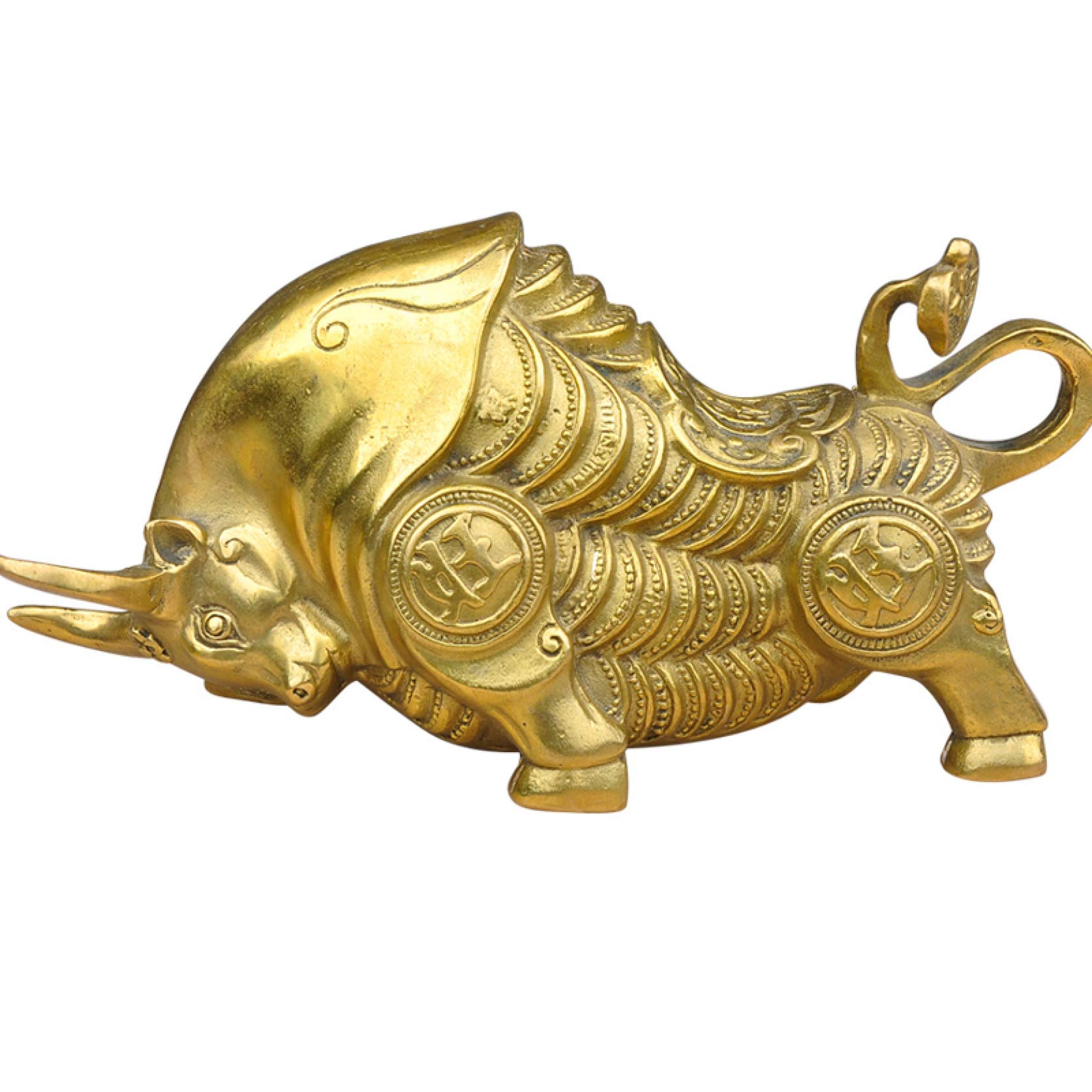 KKONION Wall Street Bull Statue - Handcrafted Copper Animal Figurine, Abstract Sculpture for Home & Office Decor | Unique Desk Accessory for Financial Professionals & Stock Market Enthusiasts | Perfect Gift for Wall Street Lovers & Business Decor