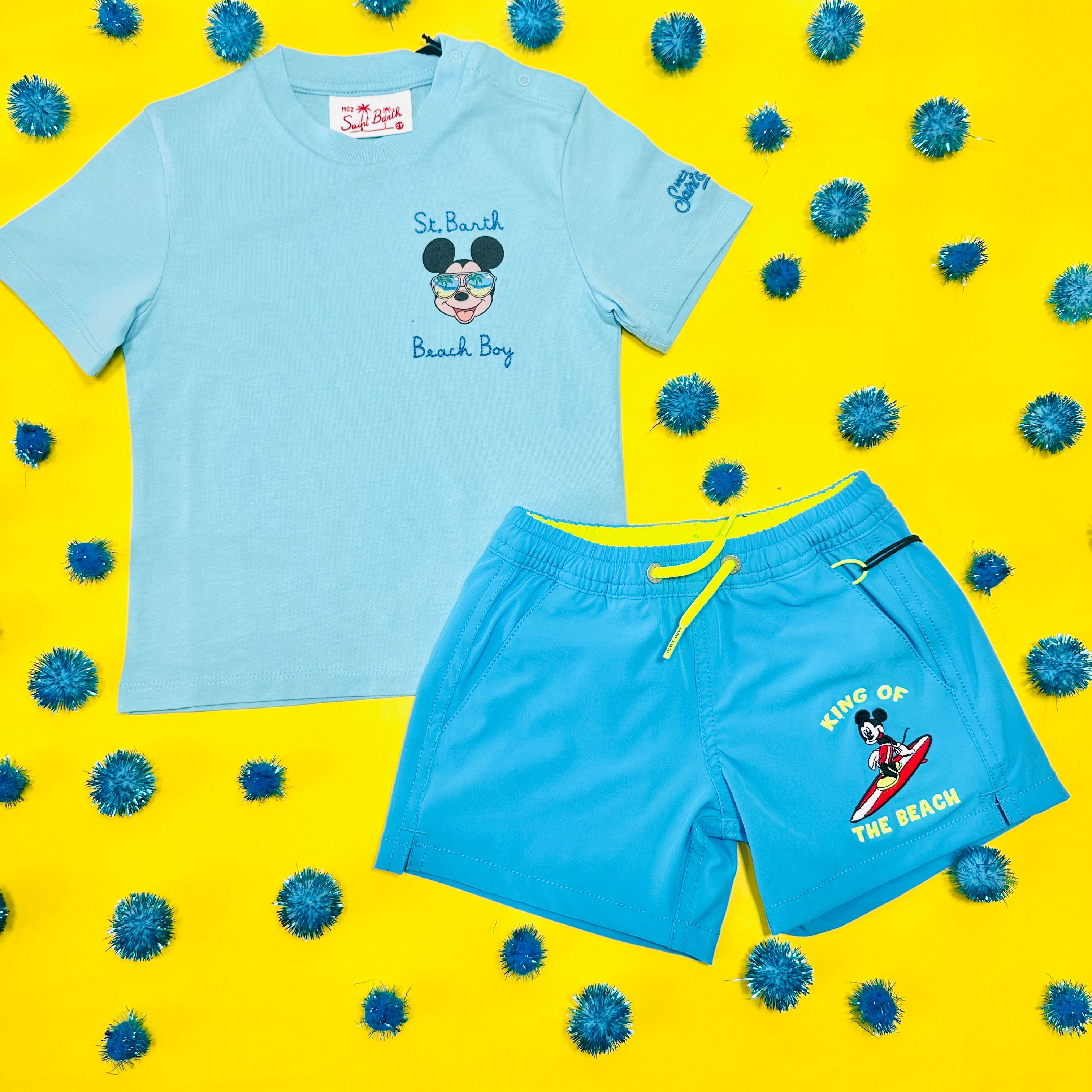 Mickey Beach Boy T-Shirt for Men - Cartoon Mickey Mouse Graphic Tee - Summer Casual Wear for Beach, Vacation, and Outdoor Activities