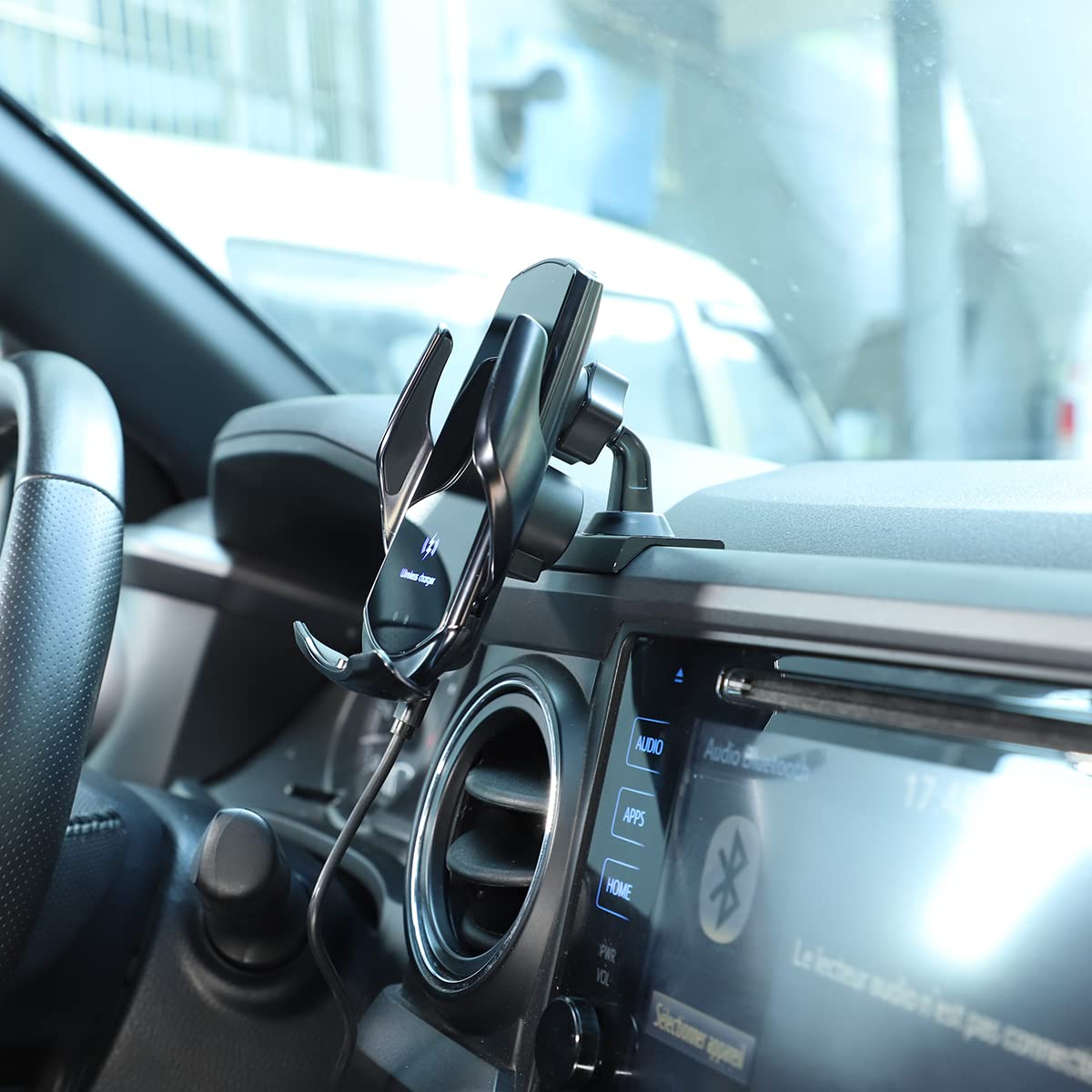 15W Fast Wireless Car Charger Mount - Magnetic Phone Holder for All Mobile Phones, Compatible with Toyot@ Tacom@ 2015-2023 | Hands-Free Charging for Safe Driving & Long Road Trips