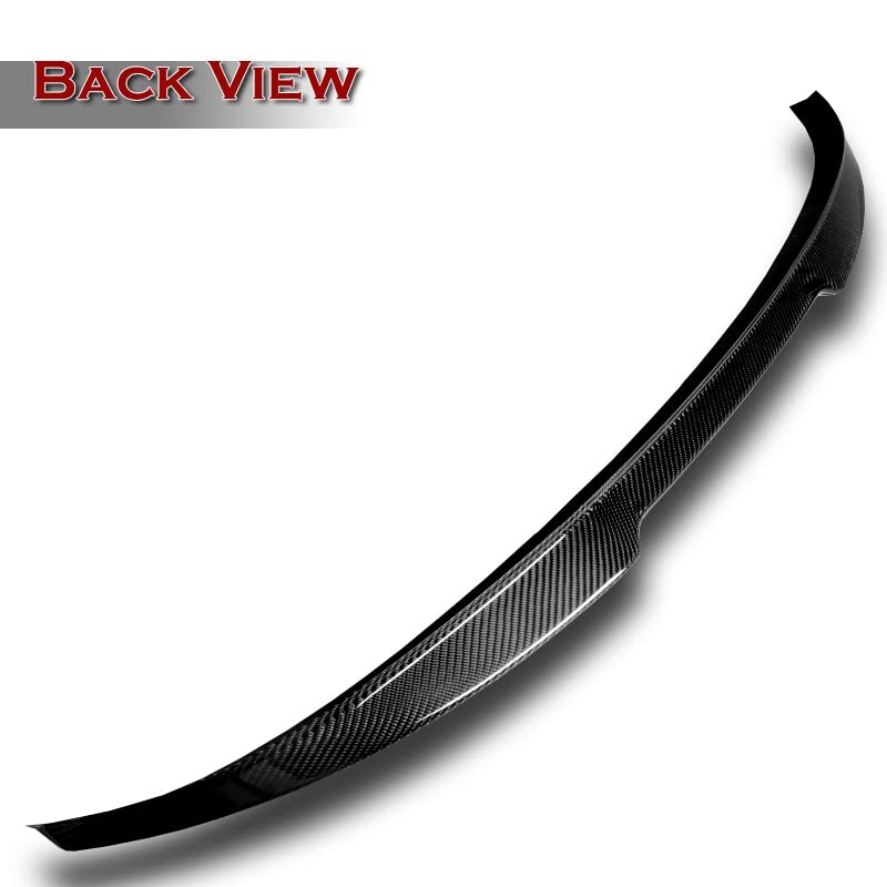 HYPERSPEED Real Carbon Fiber Trunk Spoiler Wing Lip Kit - V-Style Rear Lip Compatible with Honda Accord Sedan 2013-2017 | Car Mod Accessories & Automotive Replacement Parts | Enhance Style & Aerodynamics for Street Racing & Show Cars