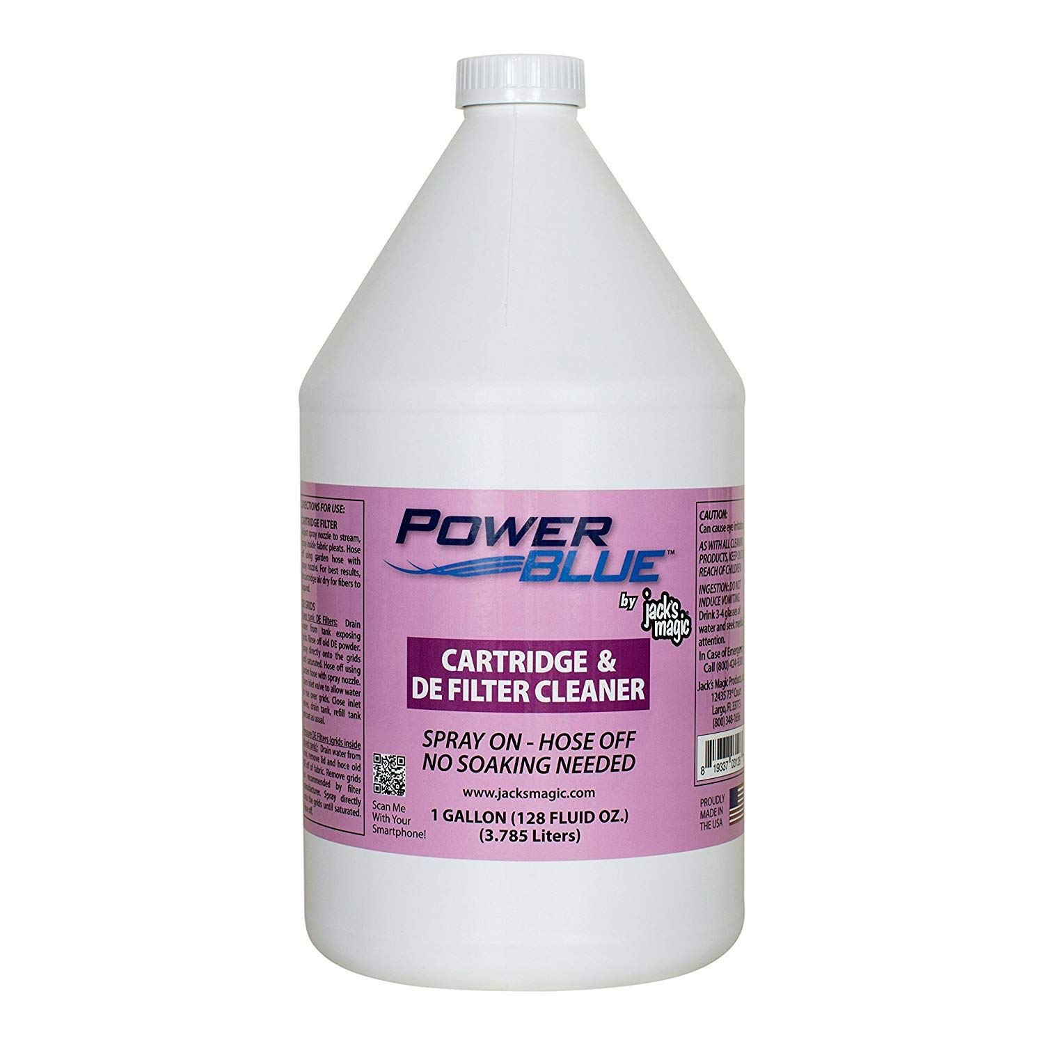 Jack's Magic Power Blue Water Line & Tile Cleaner - 1 Gallon | Pool & Spa Stain Remover for Swimming Pools, Hot Tubs & Bathroom Tiles