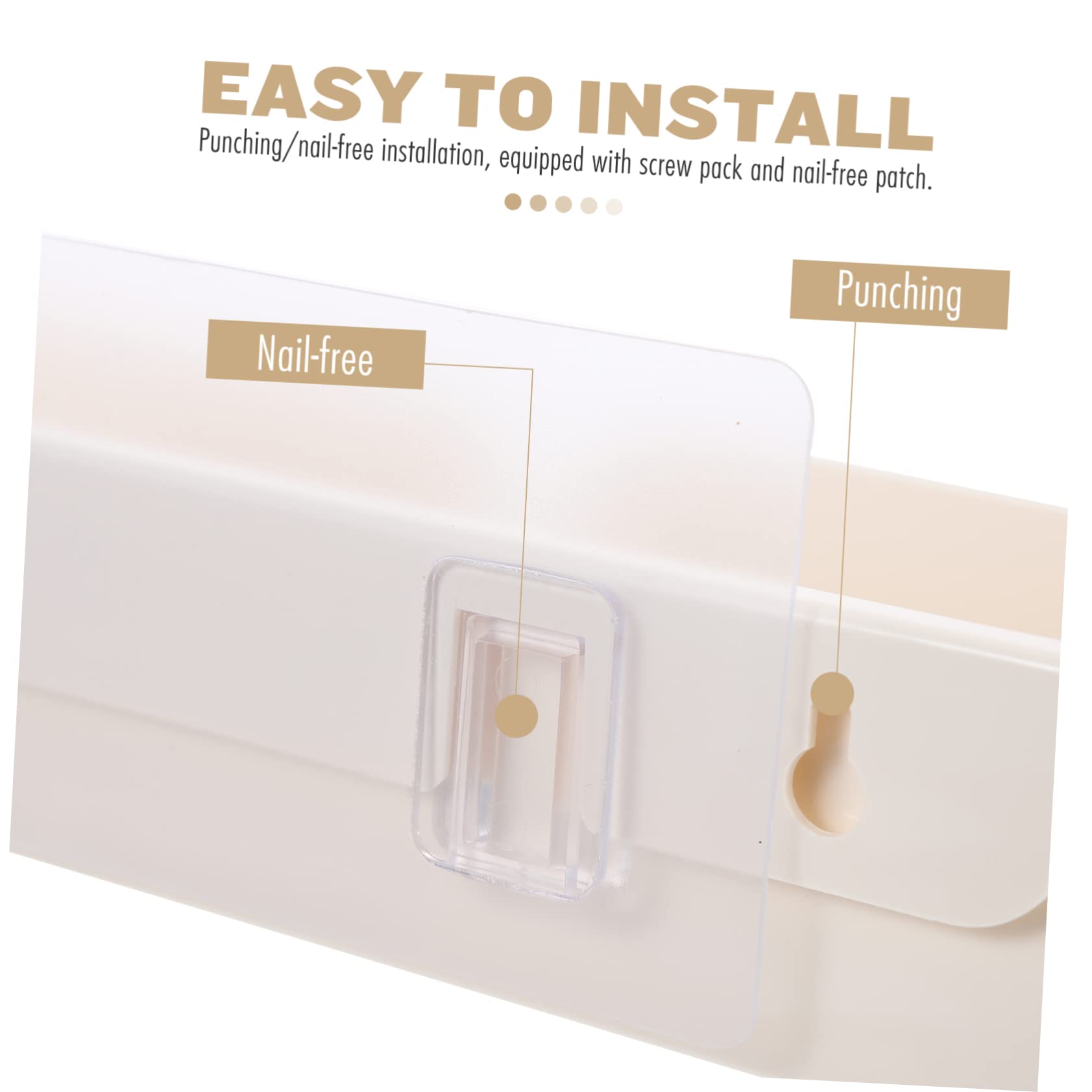 Cabilock Wall-Mounted Adhesive Document Organizer - Space-Saving Storage for Makeup Brushes & Bathroom Essentials (White) - Perfect for Small Bathrooms, Vanities & Dorm Rooms