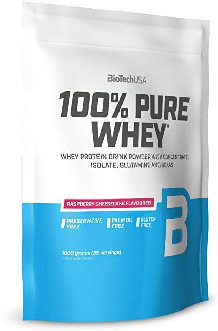 BioTechUSA 100% Pure Whey Protein Powder - Raspberry Cheesecake Flavor, 35.2oz (1000g) for Muscle Recovery & Post-Workout Nutrition | Gym Supplements for Athletes & Bodybuilders