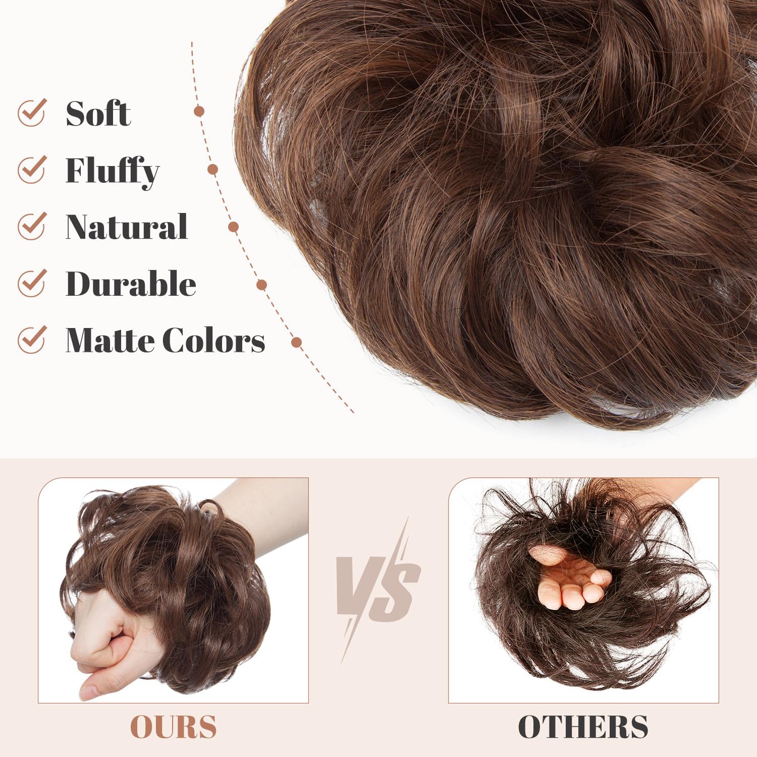 Messy Bun Hair Piece for Women - Synthetic Hair Extensions for Quick & Easy Updos - Perfect for Weddings, Parties & Everyday Styling