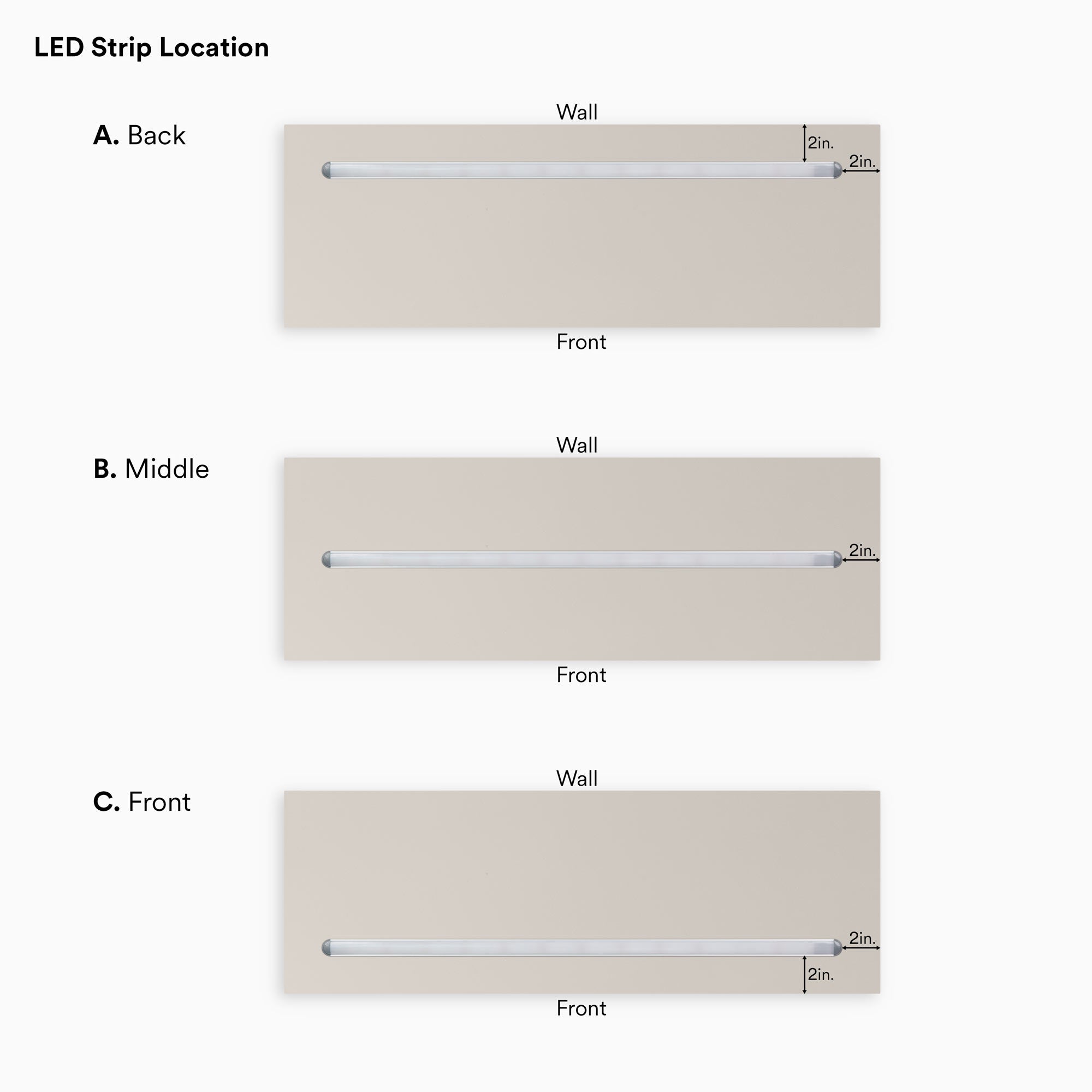 Aksel LED Floating Shelf - Modern Concrete Wall Shelf with Built-in Lights for Living Room, Bedroom, or Kitchen Decor