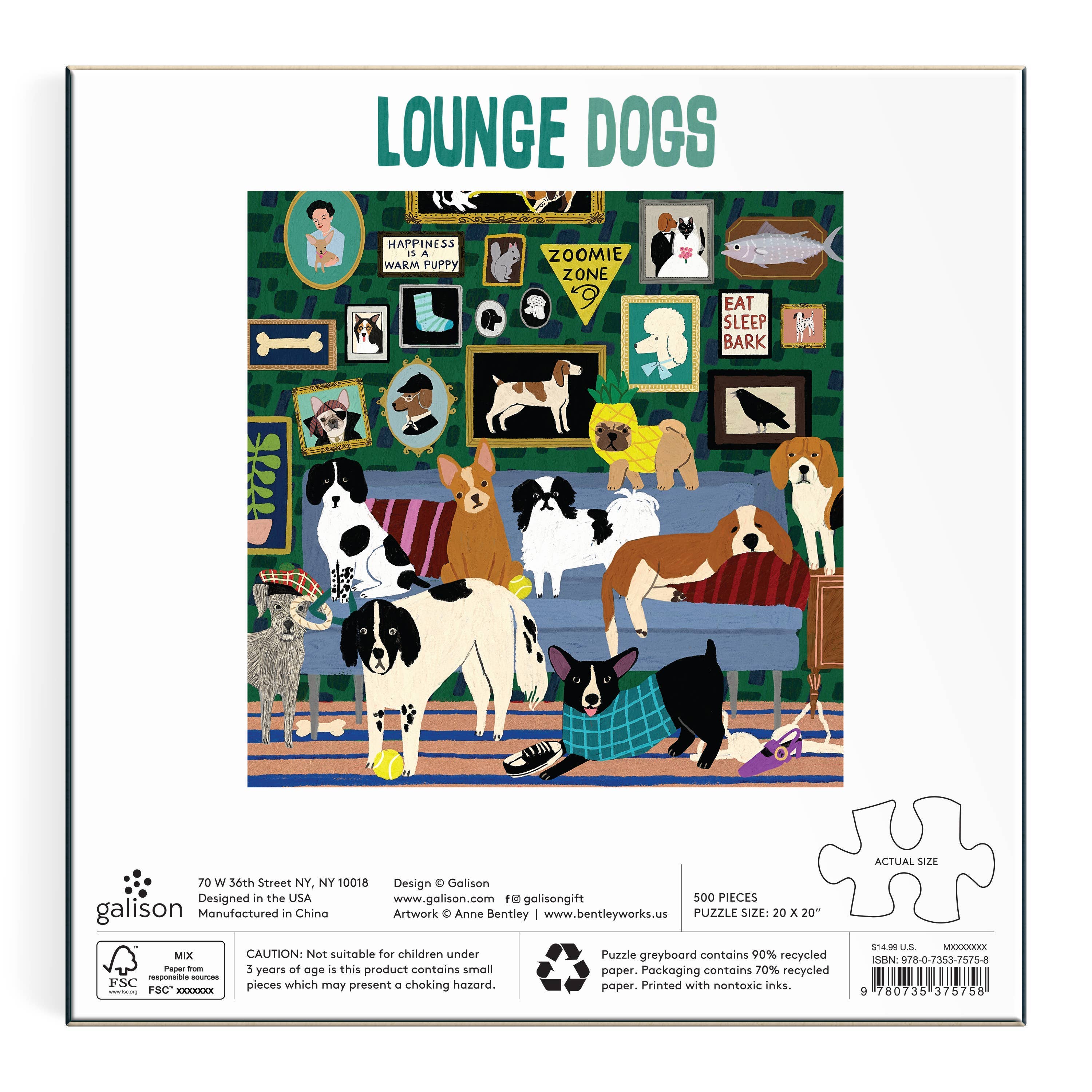 Lounge Dogs Puzzle - 1000 Piece Jigsaw Puzzle for Adults, Fun & Challenging Dog-Themed Puzzle for Relaxation & Stress Relief | Perfect for Family Game Night & Home Decor