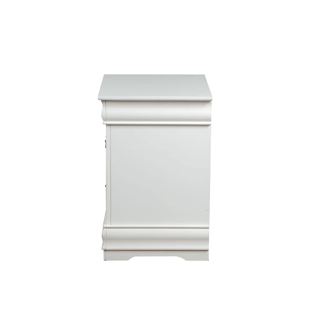 Goujxcy White Nightstand with 2 Drawers - Compact Bedside Table, Small Dresser for Bedroom, Living Room End Table - Perfect for Storing Books, Lamps & Bedroom Essentials