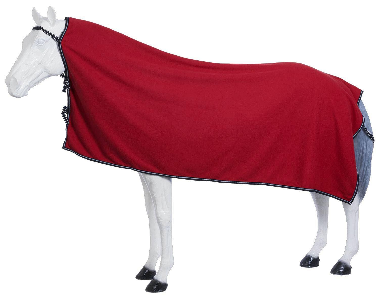 Tough 1 Soft Fleece Square Cooler - Red Horse Blanket for Winter & Cold Weather - Perfect for Riding, Training, and Stable Use