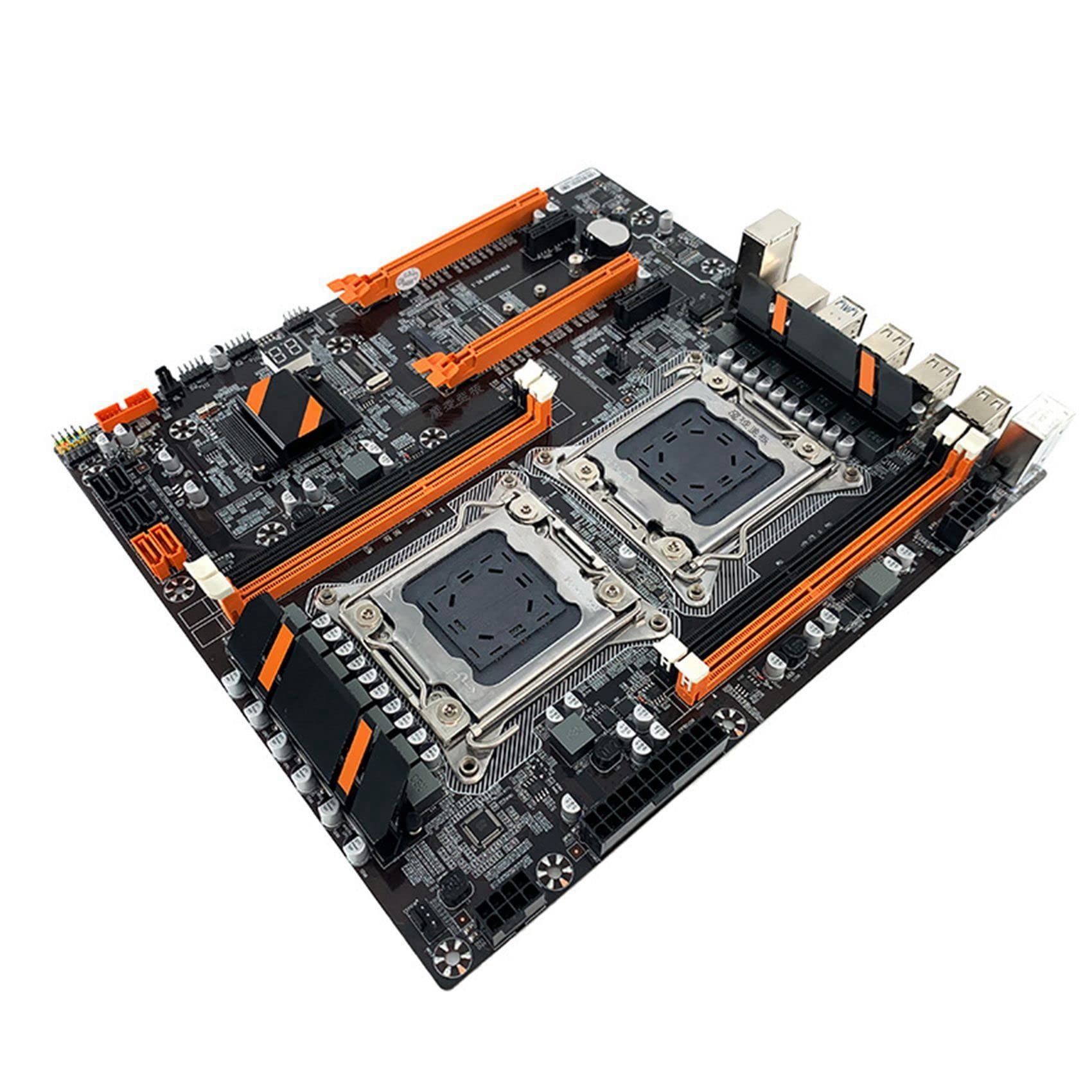 DEARBORN X79 Dual CPU Motherboard with SATA Cable, Switch Cable, Baffle, Thermal Grease & Thermal Pad - High Performance Server Workstation Motherboard for Gaming, Video Editing & Data Processing