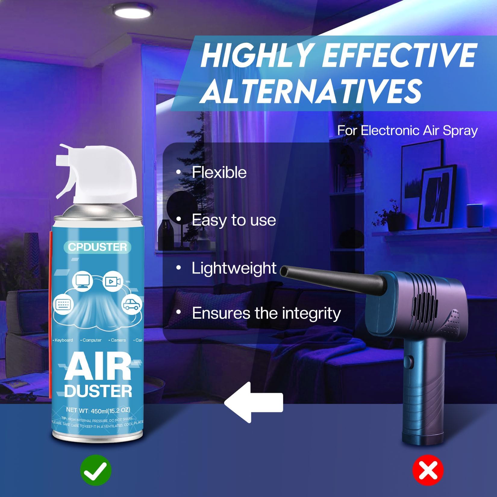 Keyboard Cleaner Air Spray - 6 Pack PC & Laptop Duster for Computer Cleaning | Dust Remover for Electronics, Keyboards, Printers | Ideal for Office, Gaming Setup & Home Use