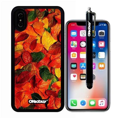 Ultra Thin Soft Silicone Camo Case for iPhone X - Recall The Leaf Design | Shockproof & Scratch Resistant Protection | Perfect for Outdoor Adventures, Travel & Daily Use
