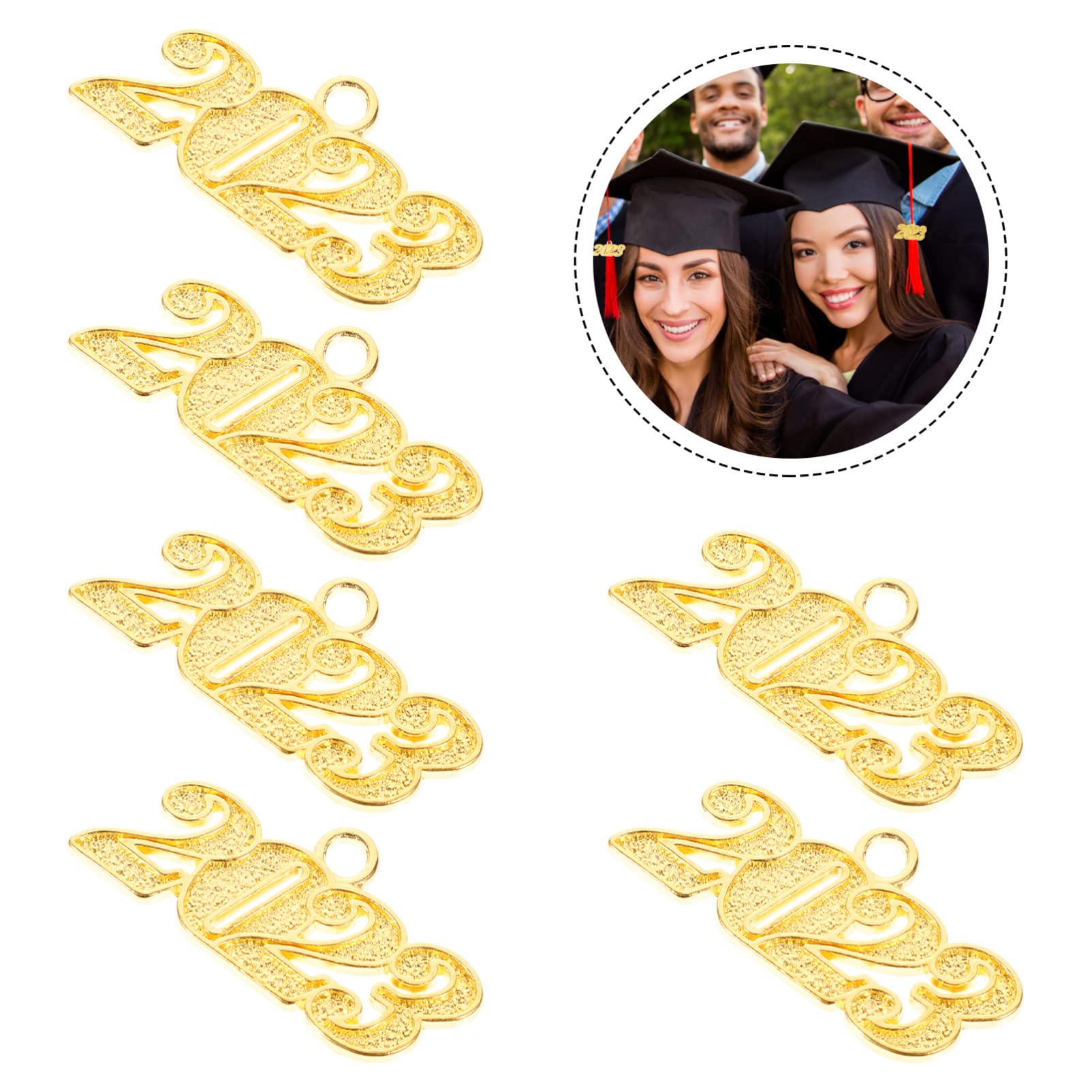 2023 Graduation Charms - 6pcs DIY Signet Year Pendants for Necklace, Earrings & Keychain - Bulk Jewelry Accessories for Graduation Tassels & Gifts (Perfect for Class of 2023 Celebrations, Senior Year Keepsakes & Graduation Party Favors)